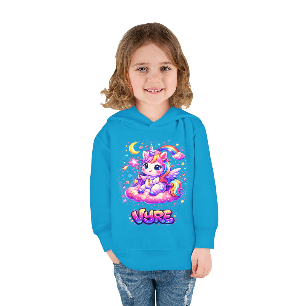 Cute Rainbow Unicorn Toddler Hoodie — "Vore" Graphic Pullover