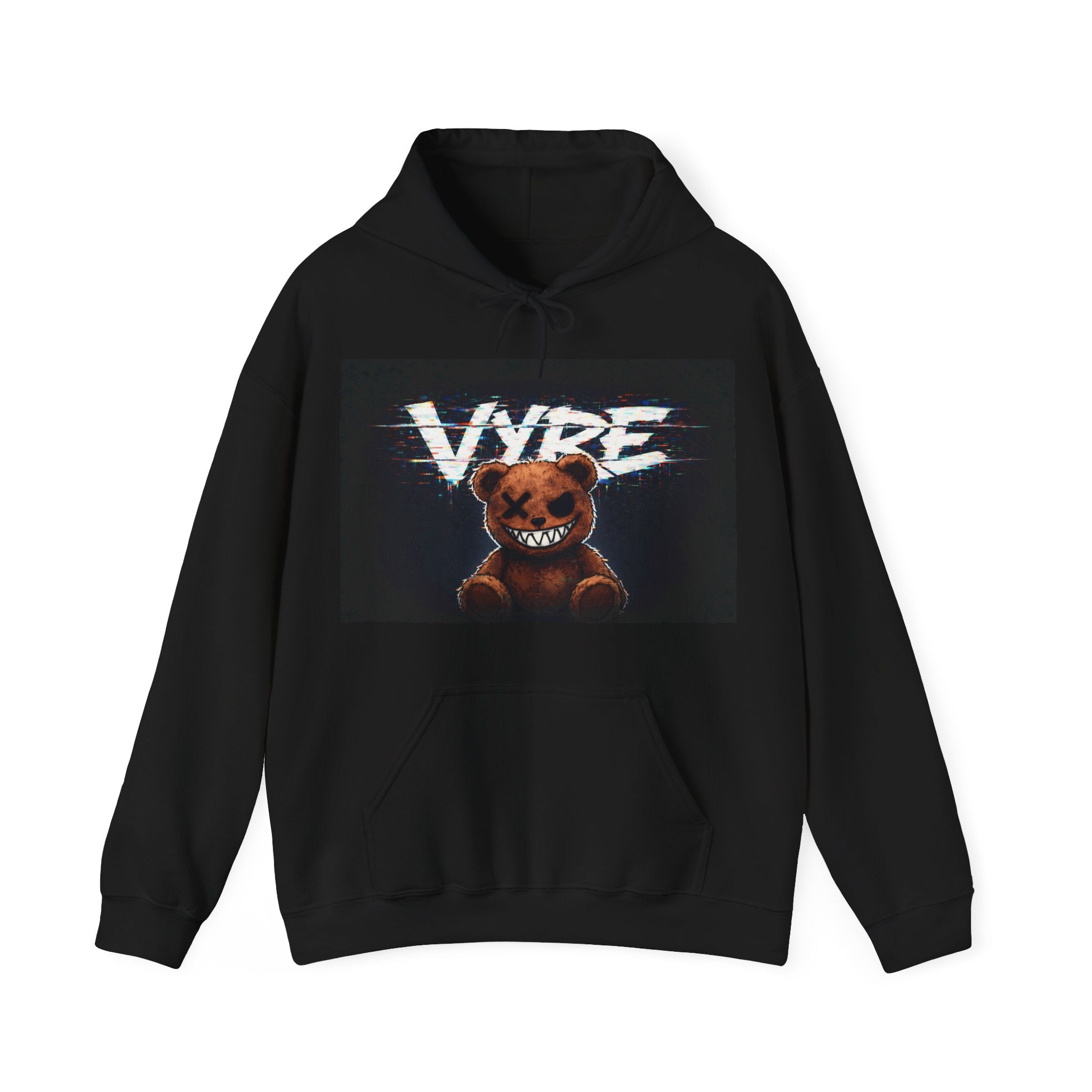 Psychotic Teddy Glitch Hoodie — Vyre Glitched Hype Sweatshirt