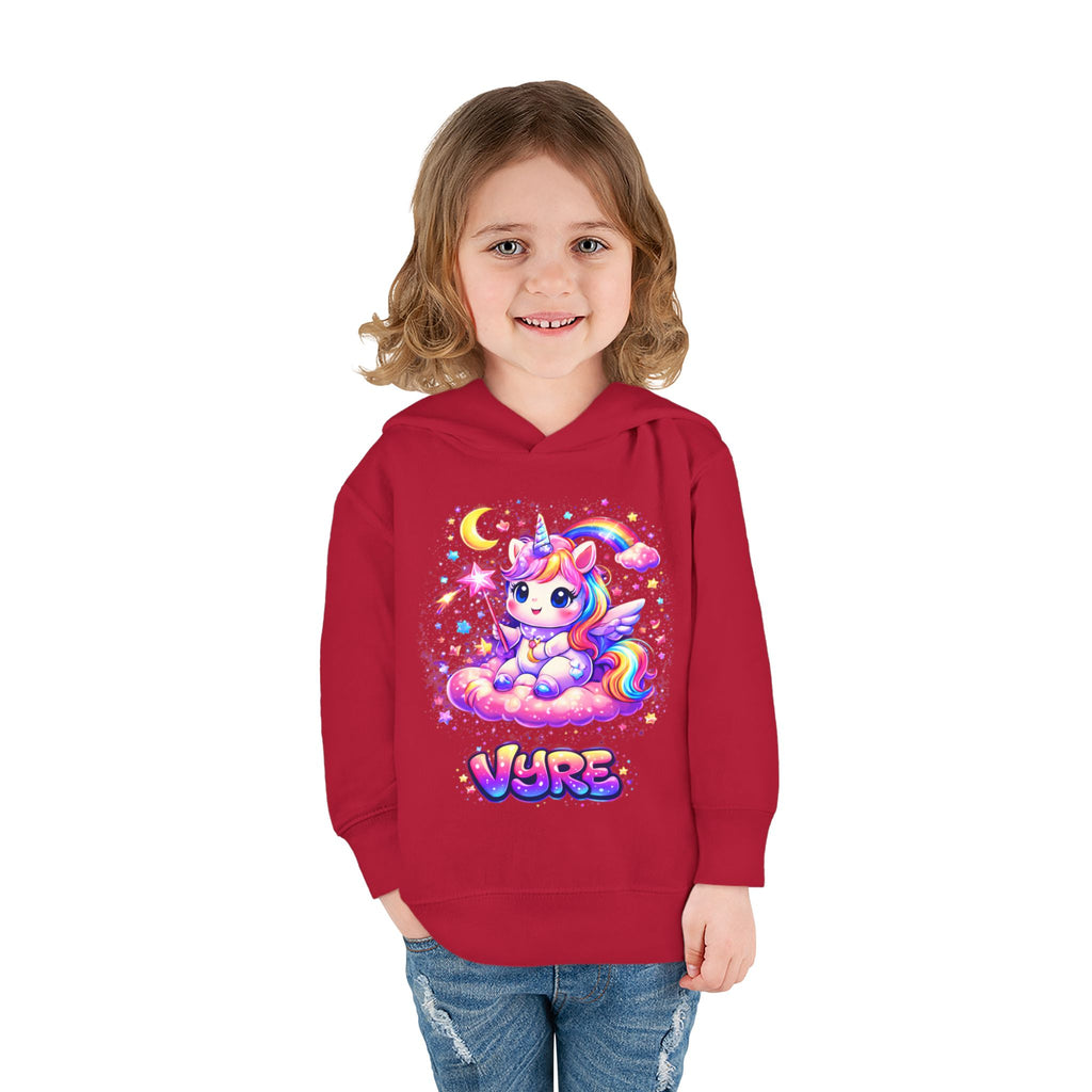 Cute Rainbow Unicorn Toddler Hoodie — "Vore" Graphic Pullover