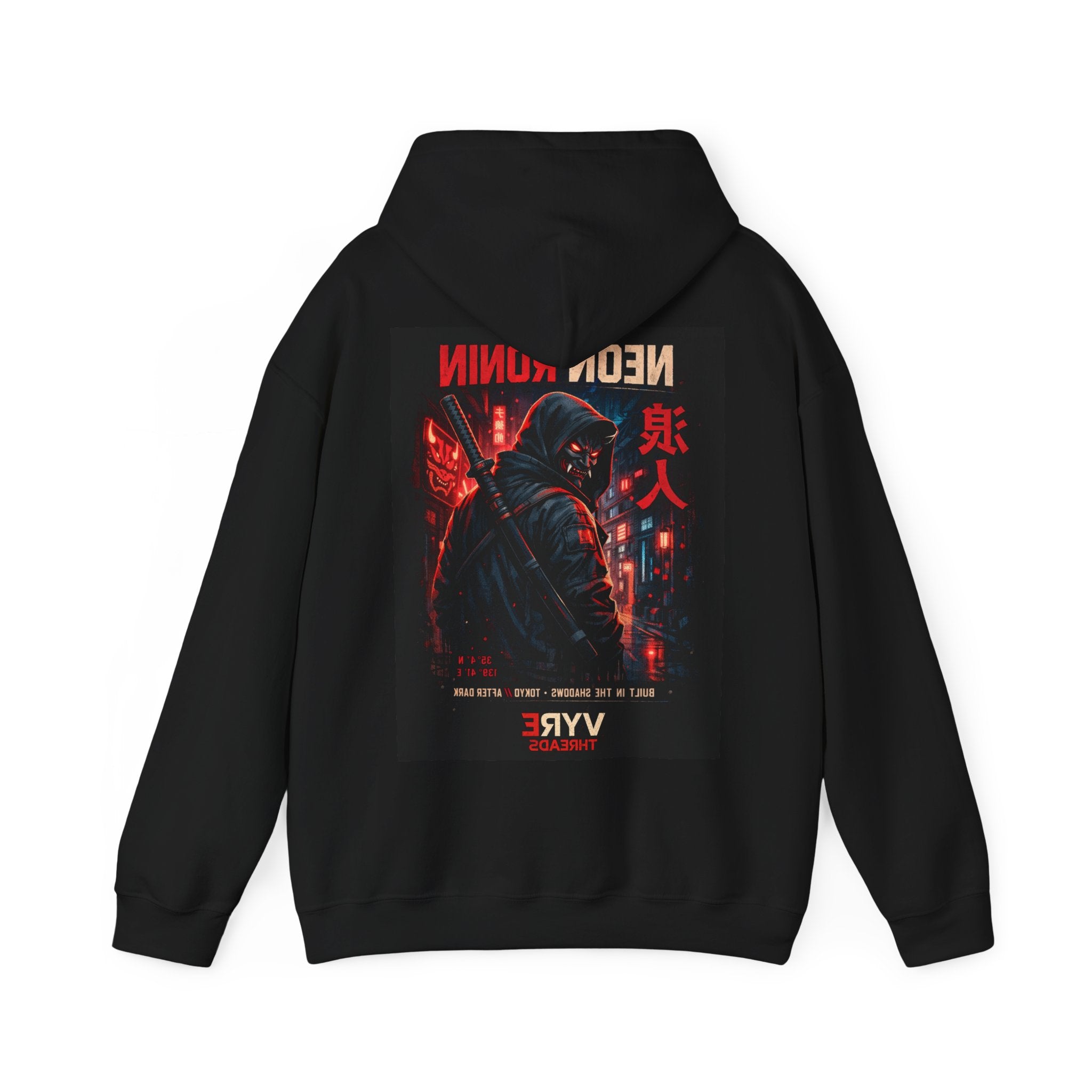 Hoodie — 'Neon Ronin' Cyberpunk Samurai Graphic Hoodie
