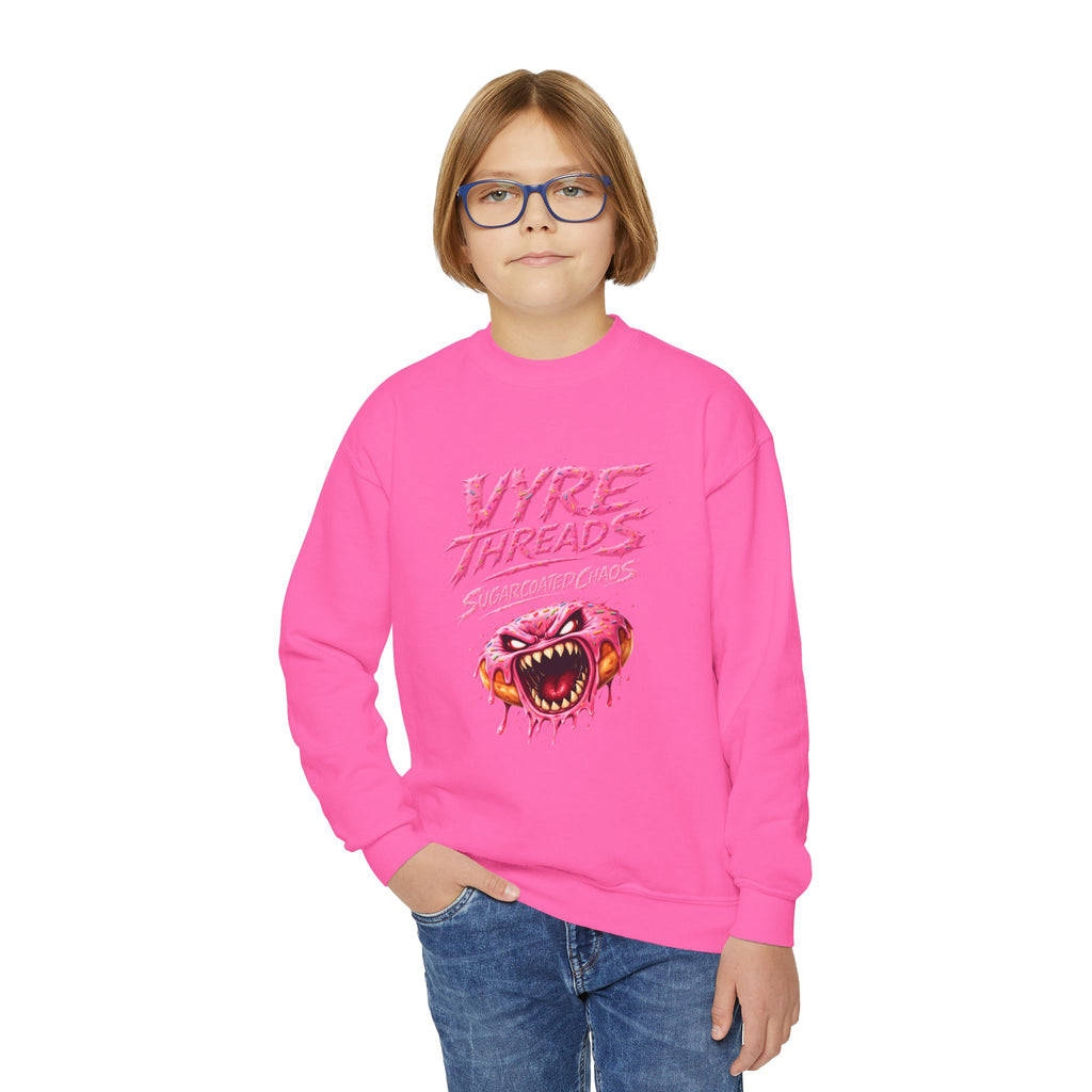 Vyre Threads Youth Crewneck Sweatshirt — Graphic Pink Monster Logo