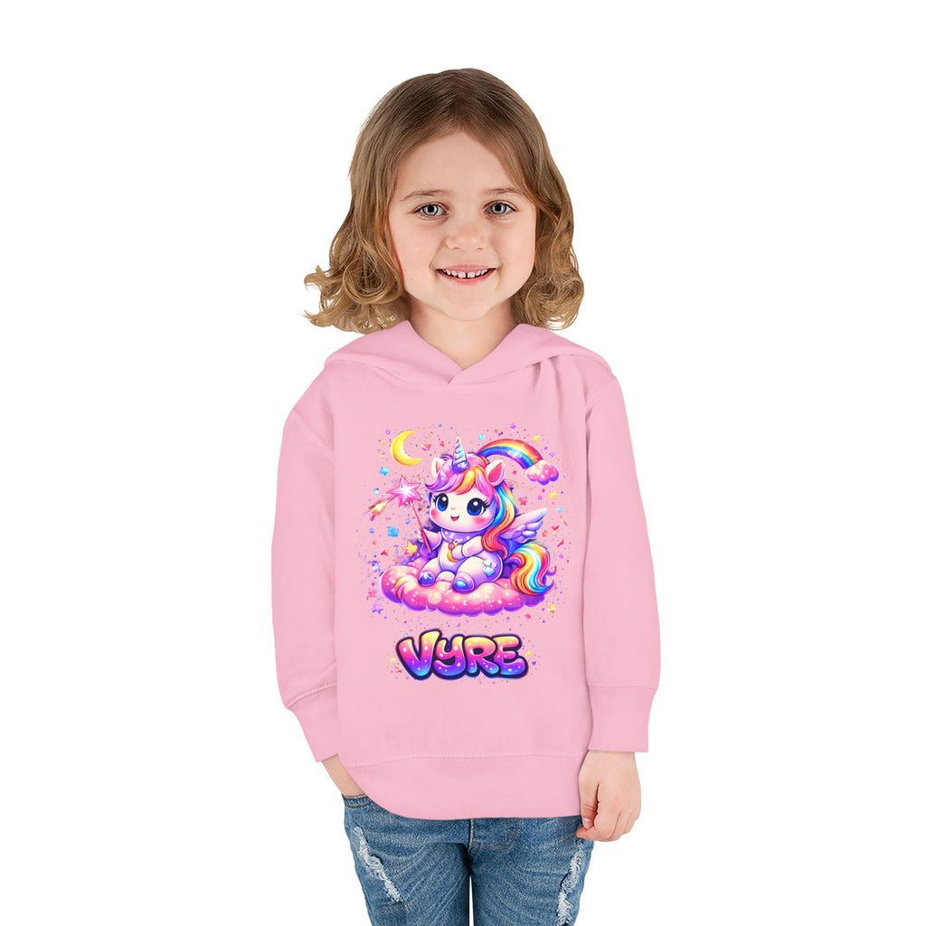 Cute Rainbow Unicorn Toddler Hoodie — "Vore" Graphic Pullover