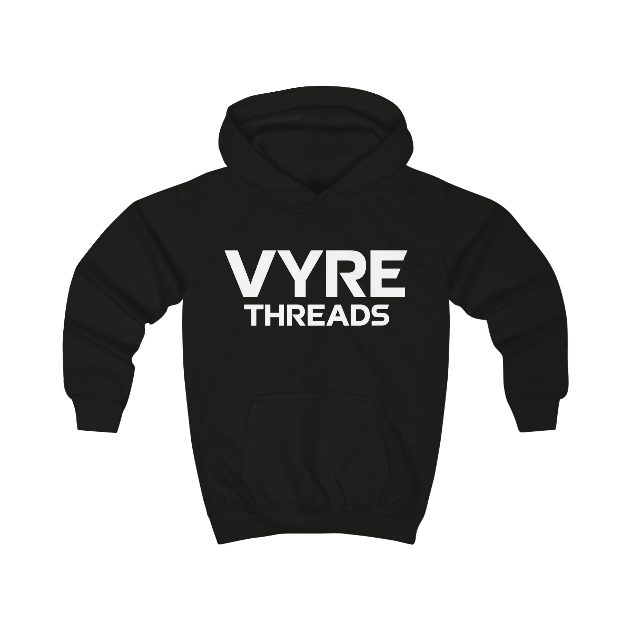 Kids Hoodie — VYRE THREADS Logo Pullover (Youth Black Hoodie)