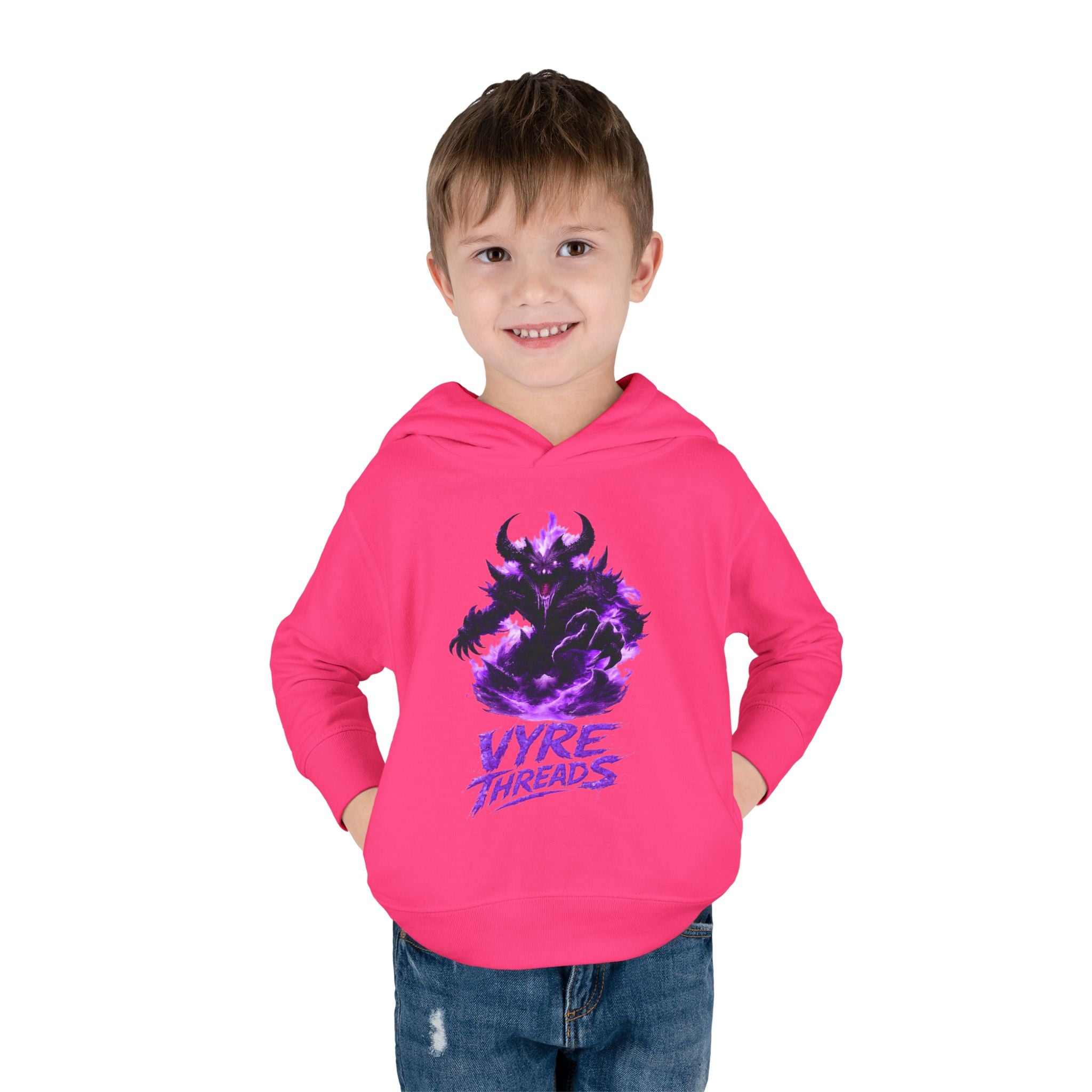 Toddler Hoodie — Purple Shadow Monster 'Vyre Threads' Graphic Pullover