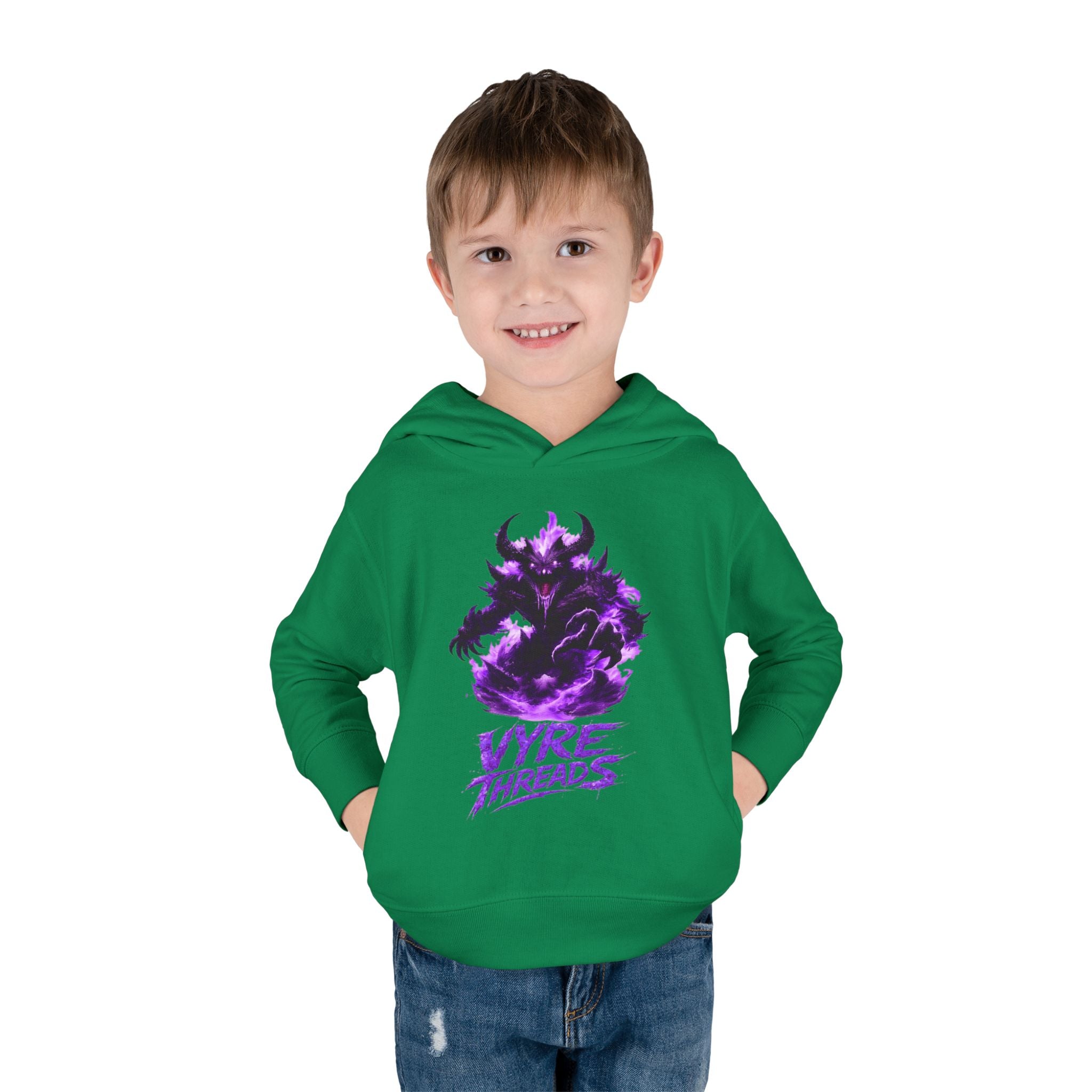 Toddler Hoodie — Purple Shadow Monster 'Vyre Threads' Graphic Pullover