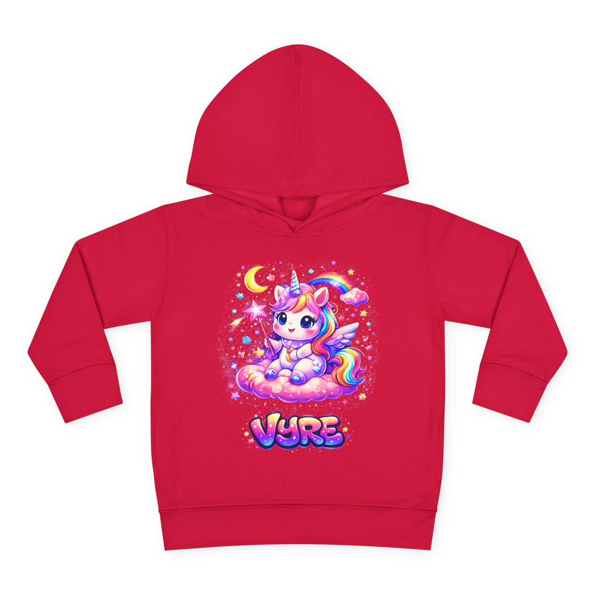 Cute Rainbow Unicorn Toddler Hoodie — "Vore" Graphic Pullover