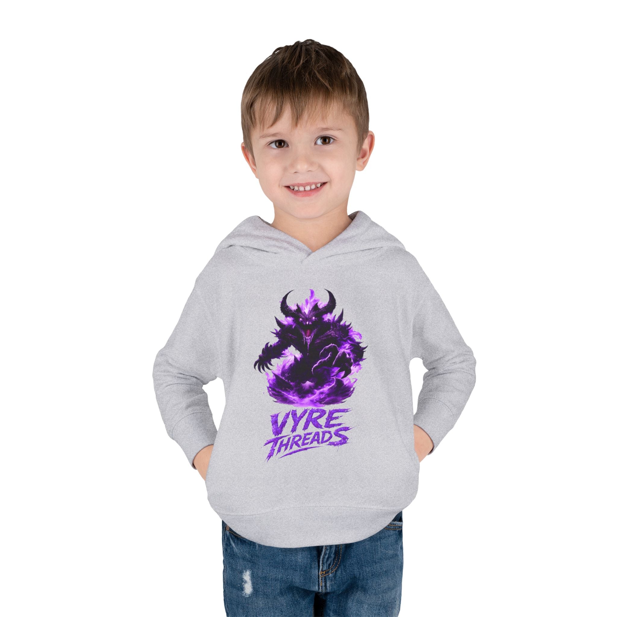 Toddler Hoodie — Purple Shadow Monster 'Vyre Threads' Graphic Pullover