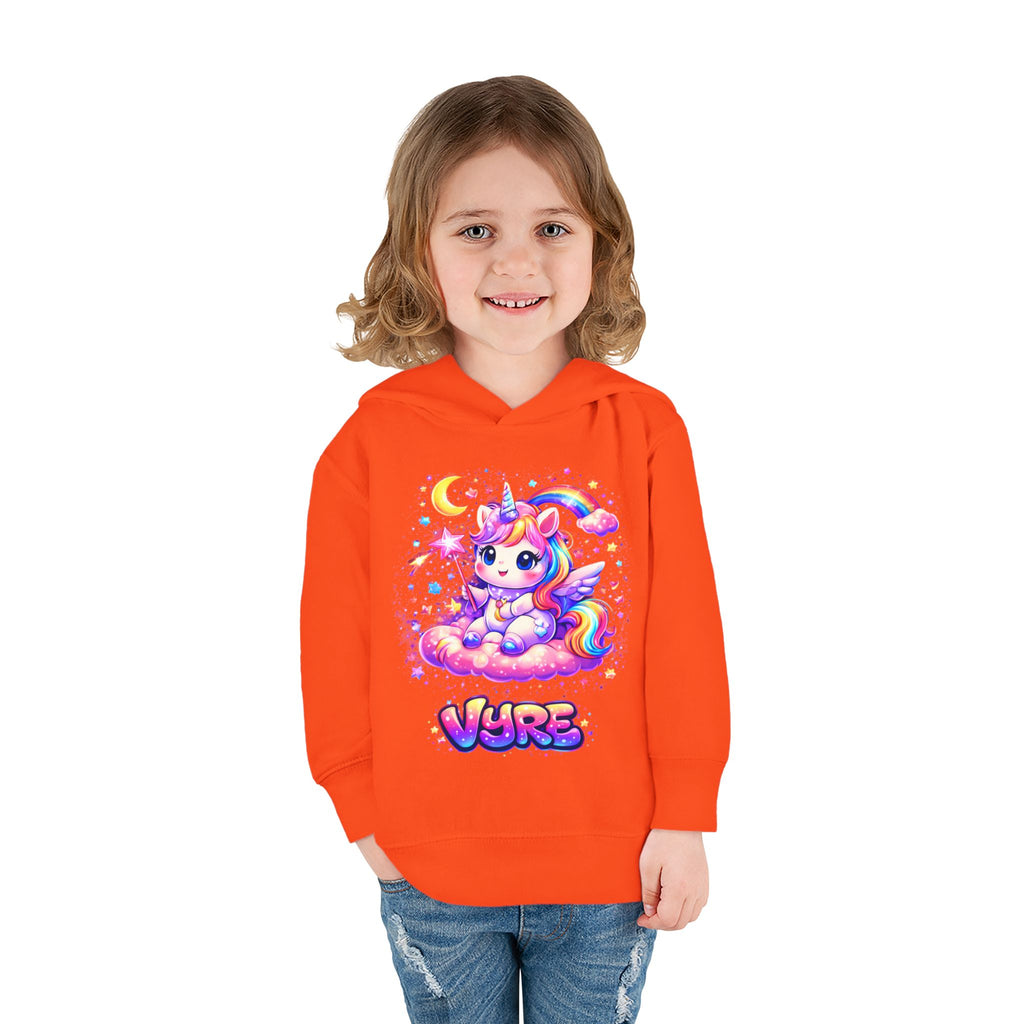 Cute Rainbow Unicorn Toddler Hoodie — "Vore" Graphic Pullover