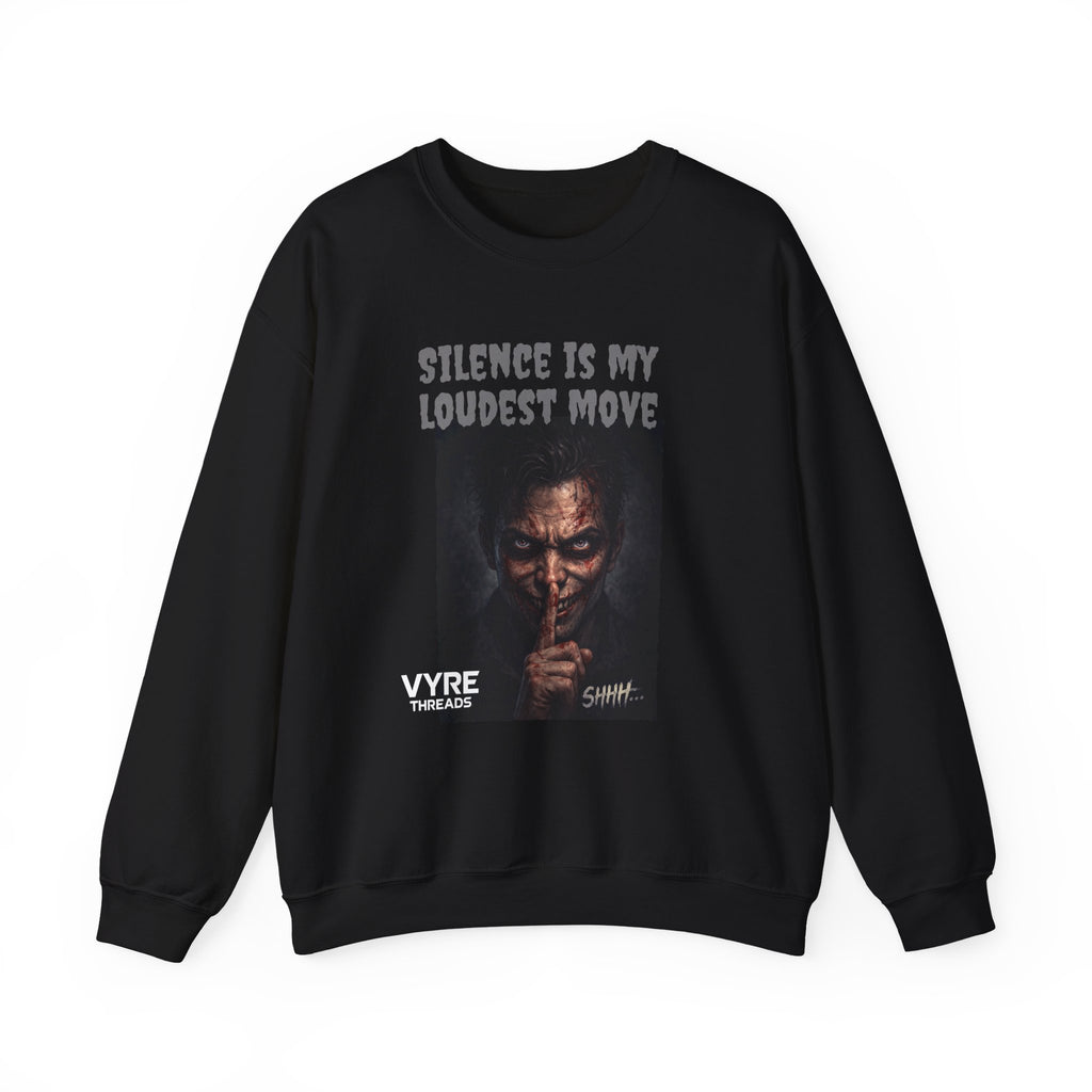 Crewneck Sweatshirt — "Silence Is My Loudest Move" Dark Joker Graphic