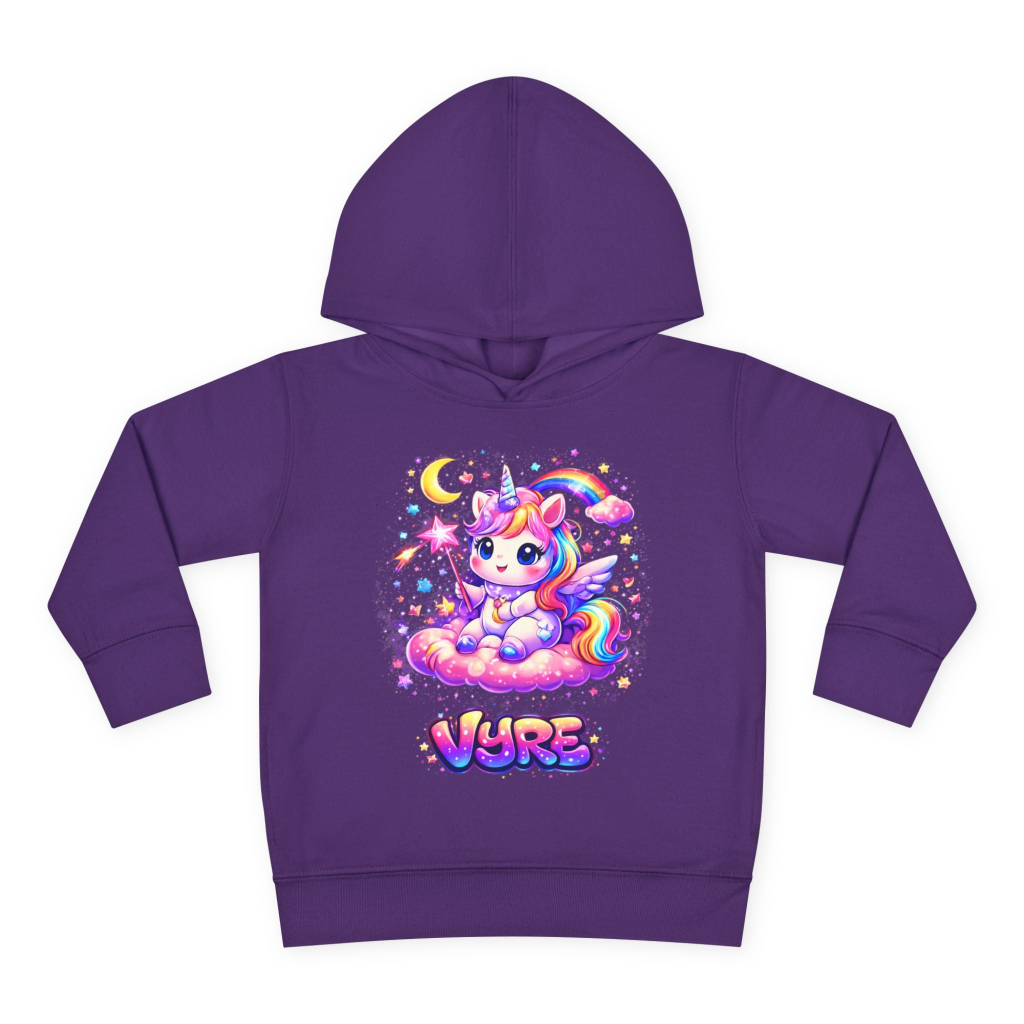 Cute Rainbow Unicorn Toddler Hoodie — "Vore" Graphic Pullover