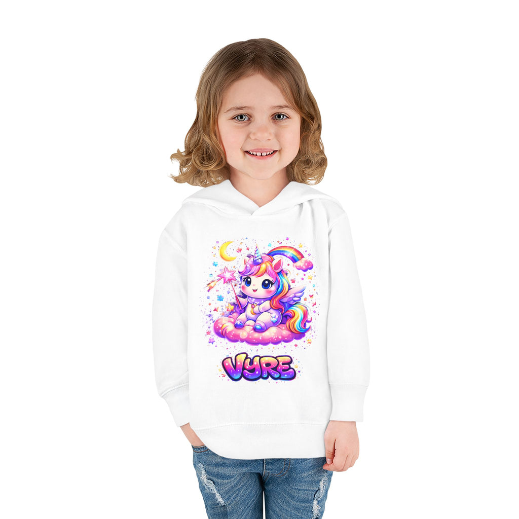 Cute Rainbow Unicorn Toddler Hoodie — "Vore" Graphic Pullover