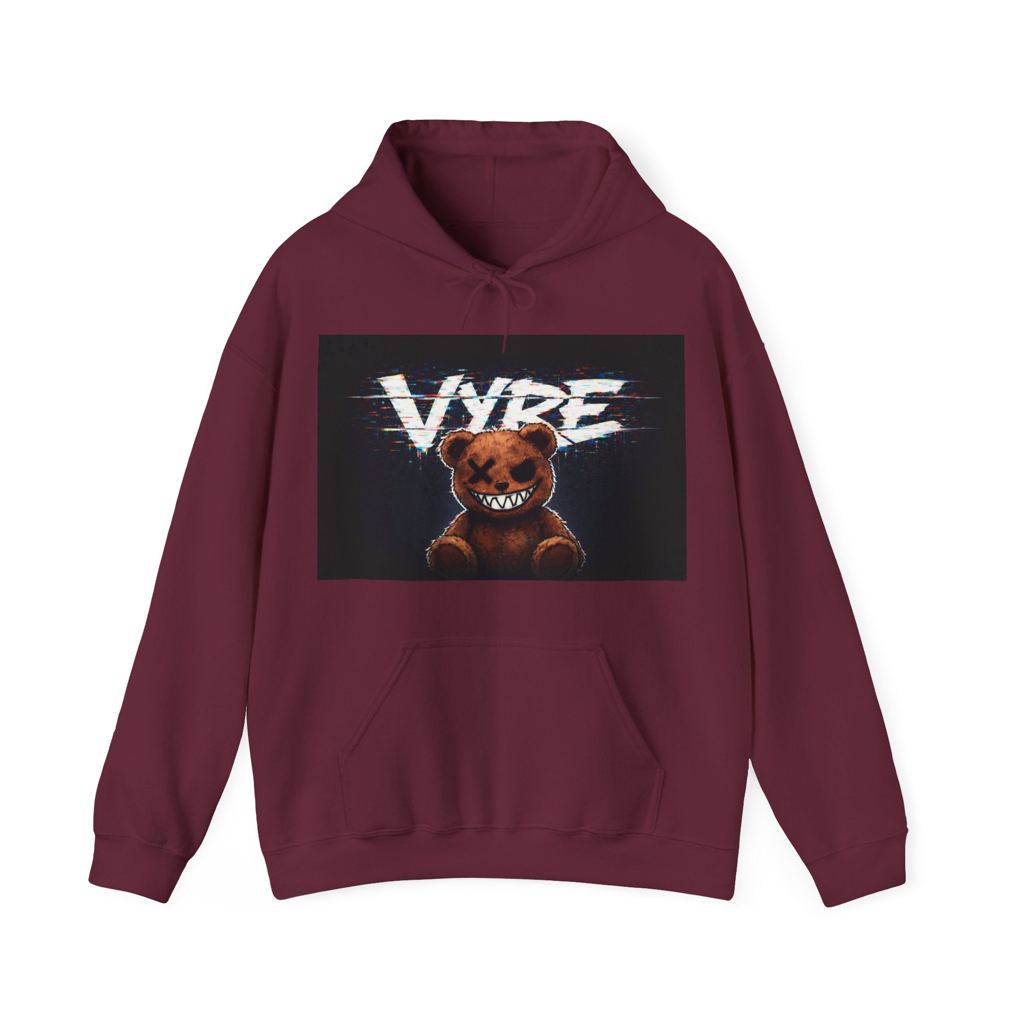 Psychotic Teddy Glitch Hoodie — Vyre Glitched Hype Sweatshirt