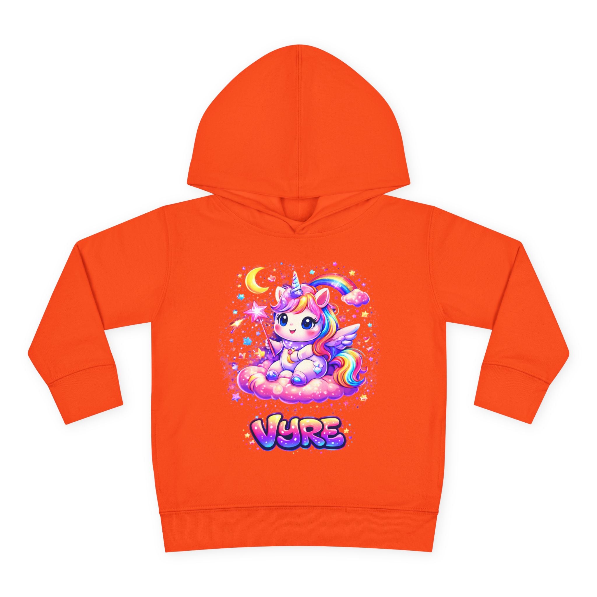 Cute Rainbow Unicorn Toddler Hoodie — "Vore" Graphic Pullover