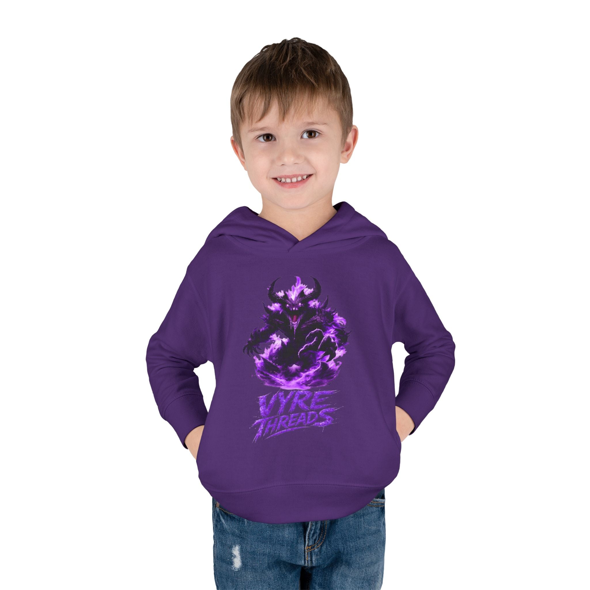 Toddler Hoodie — Purple Shadow Monster 'Vyre Threads' Graphic Pullover