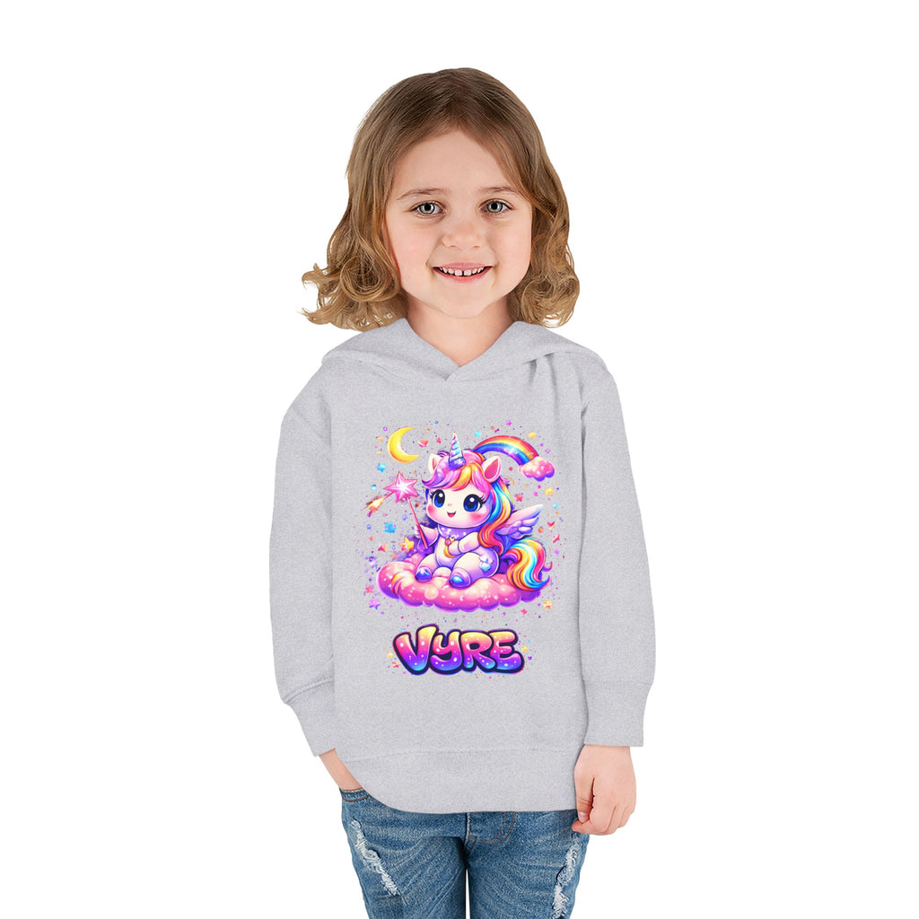 Cute Rainbow Unicorn Toddler Hoodie — "Vore" Graphic Pullover