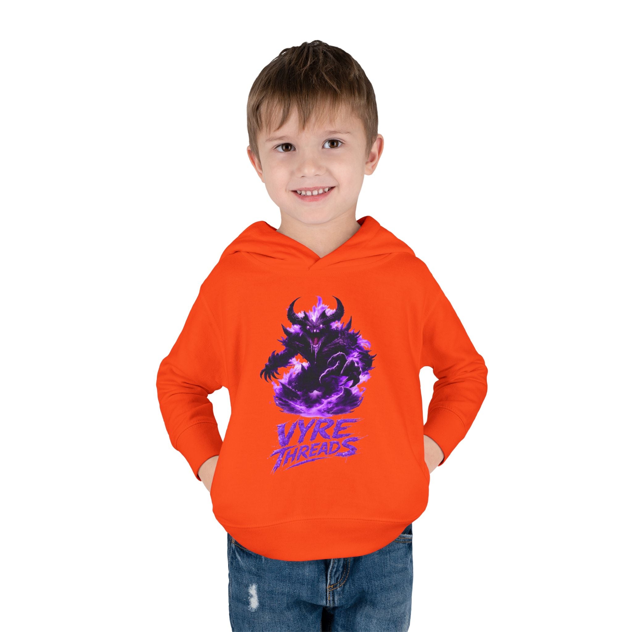 Toddler Hoodie — Purple Shadow Monster 'Vyre Threads' Graphic Pullover