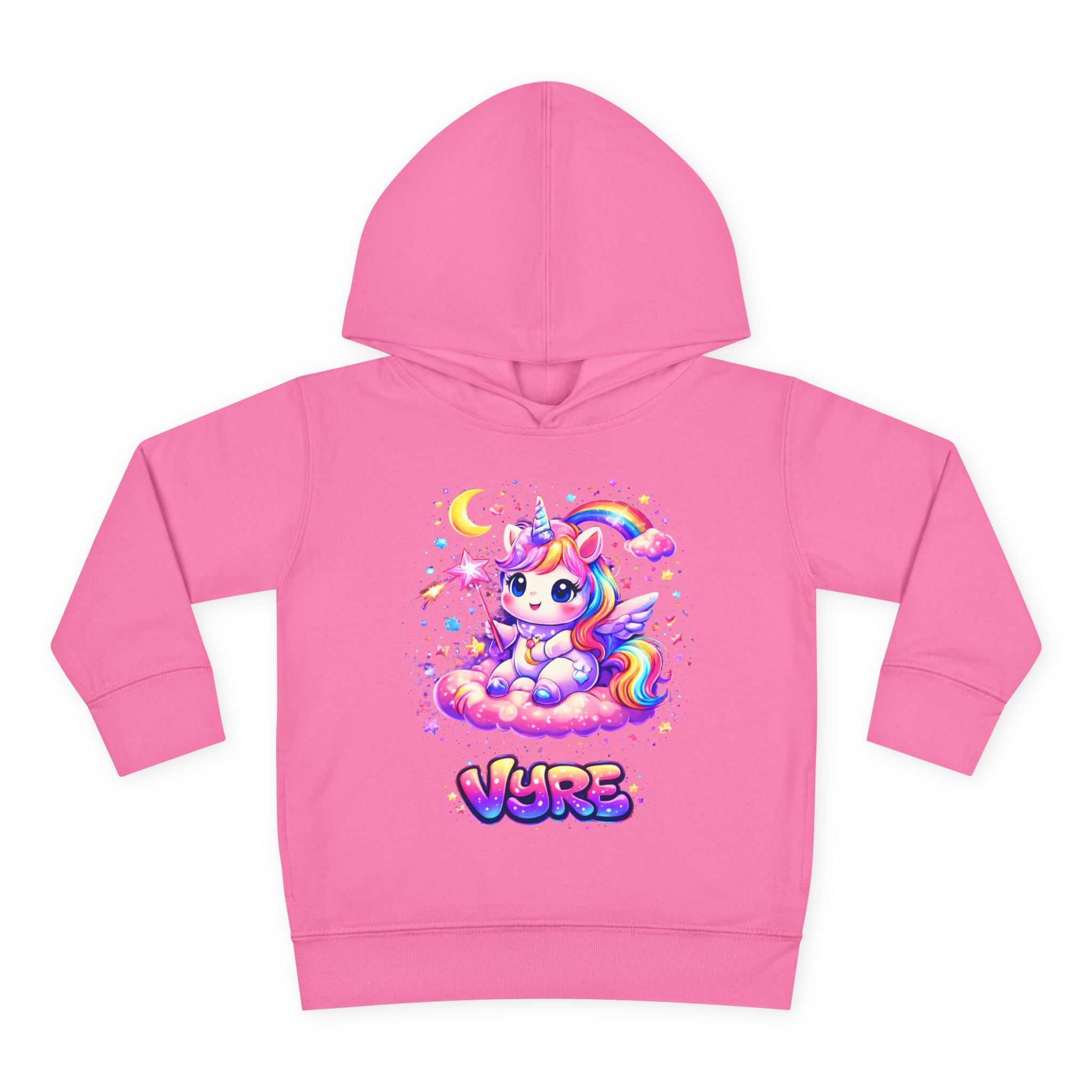 Cute Rainbow Unicorn Toddler Hoodie — "Vore" Graphic Pullover