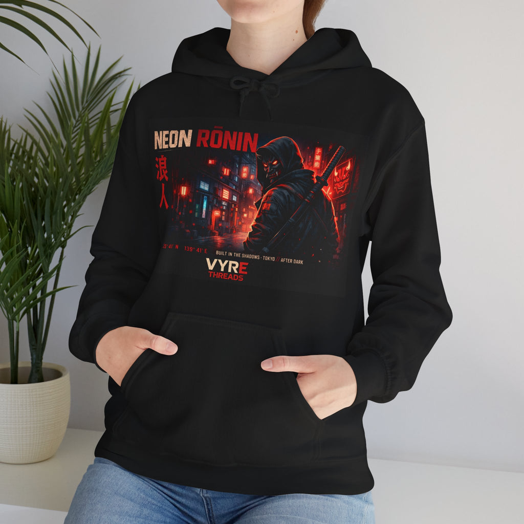 Hoodie — 'Neon Ronin' Cyberpunk Samurai Graphic Hoodie