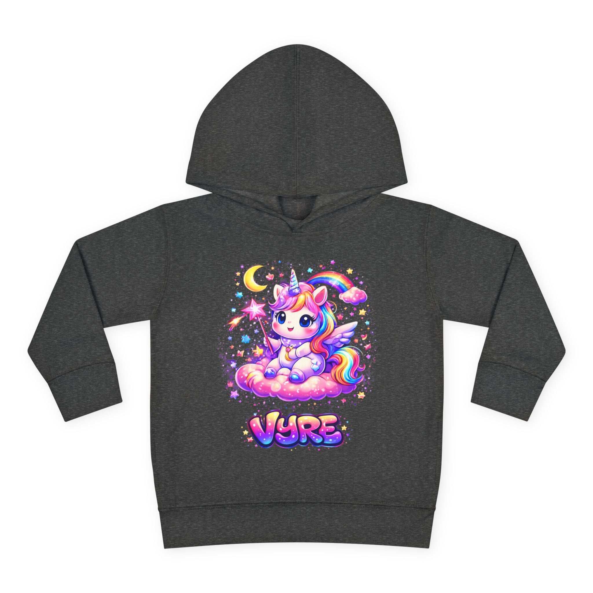 Cute Rainbow Unicorn Toddler Hoodie — "Vore" Graphic Pullover