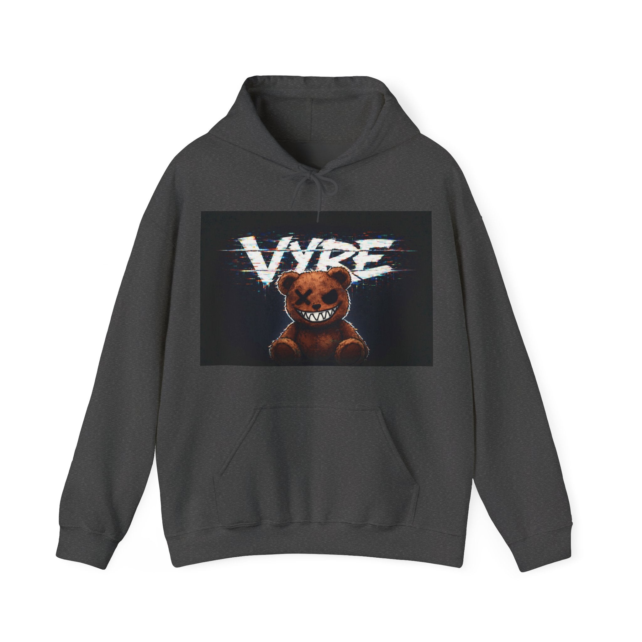 Psychotic Teddy Glitch Hoodie — Vyre Glitched Hype Sweatshirt