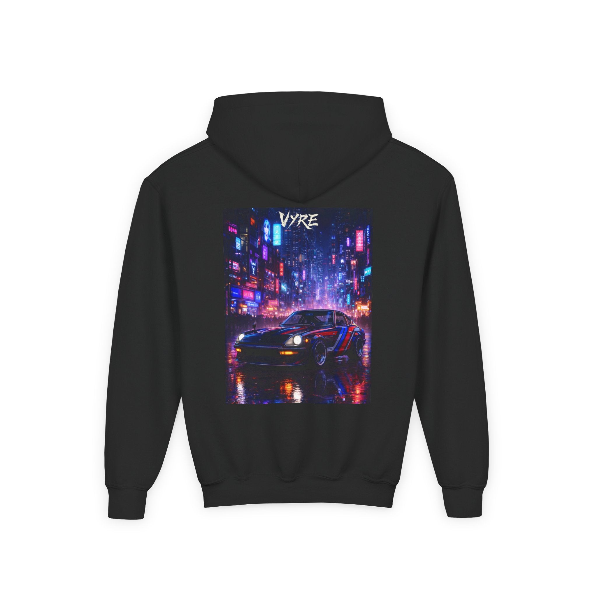 VYRE Cybercity Retro Kids Hoodie — Youth Cyberpunk Streetwear