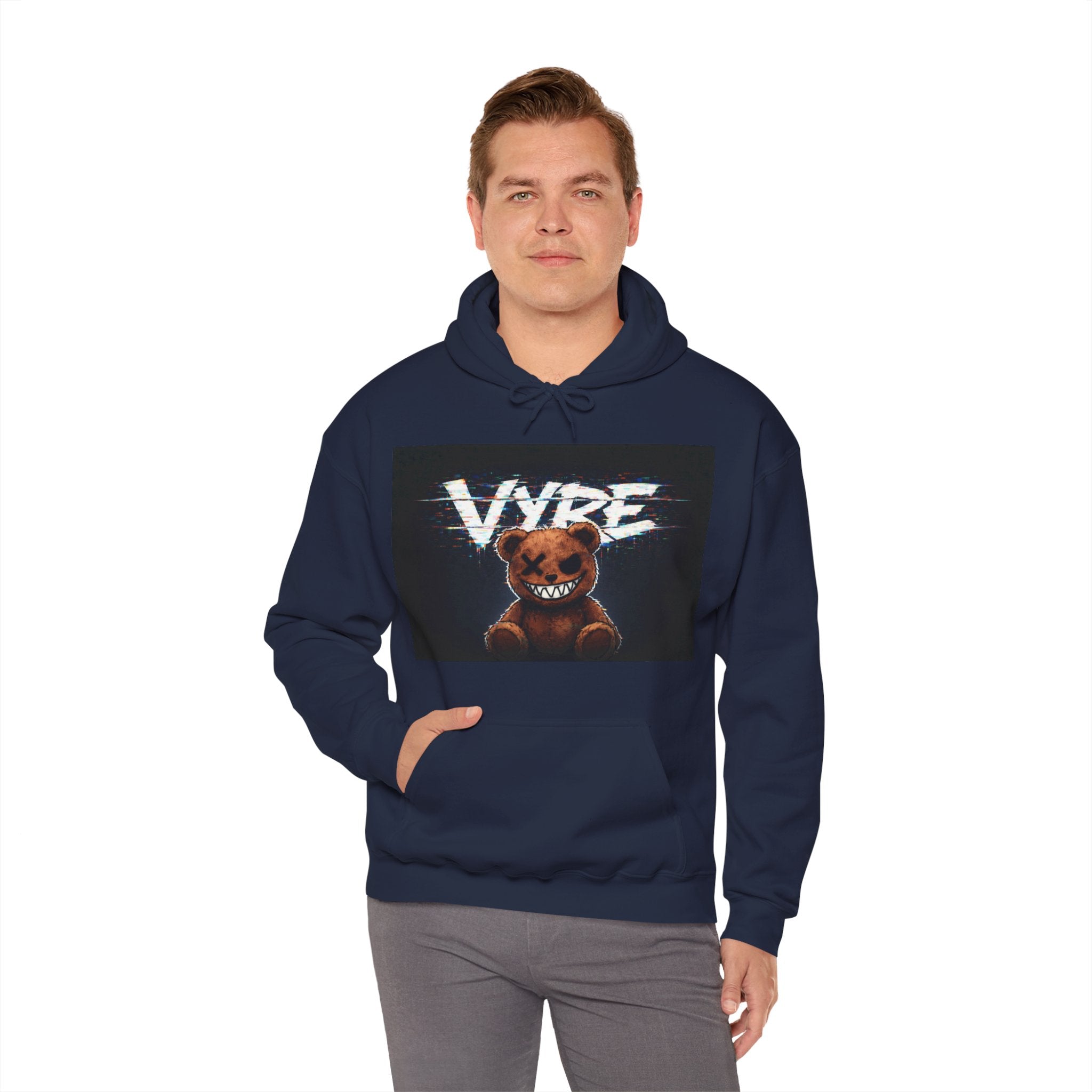 Psychotic Teddy Glitch Hoodie — Vyre Glitched Hype Sweatshirt