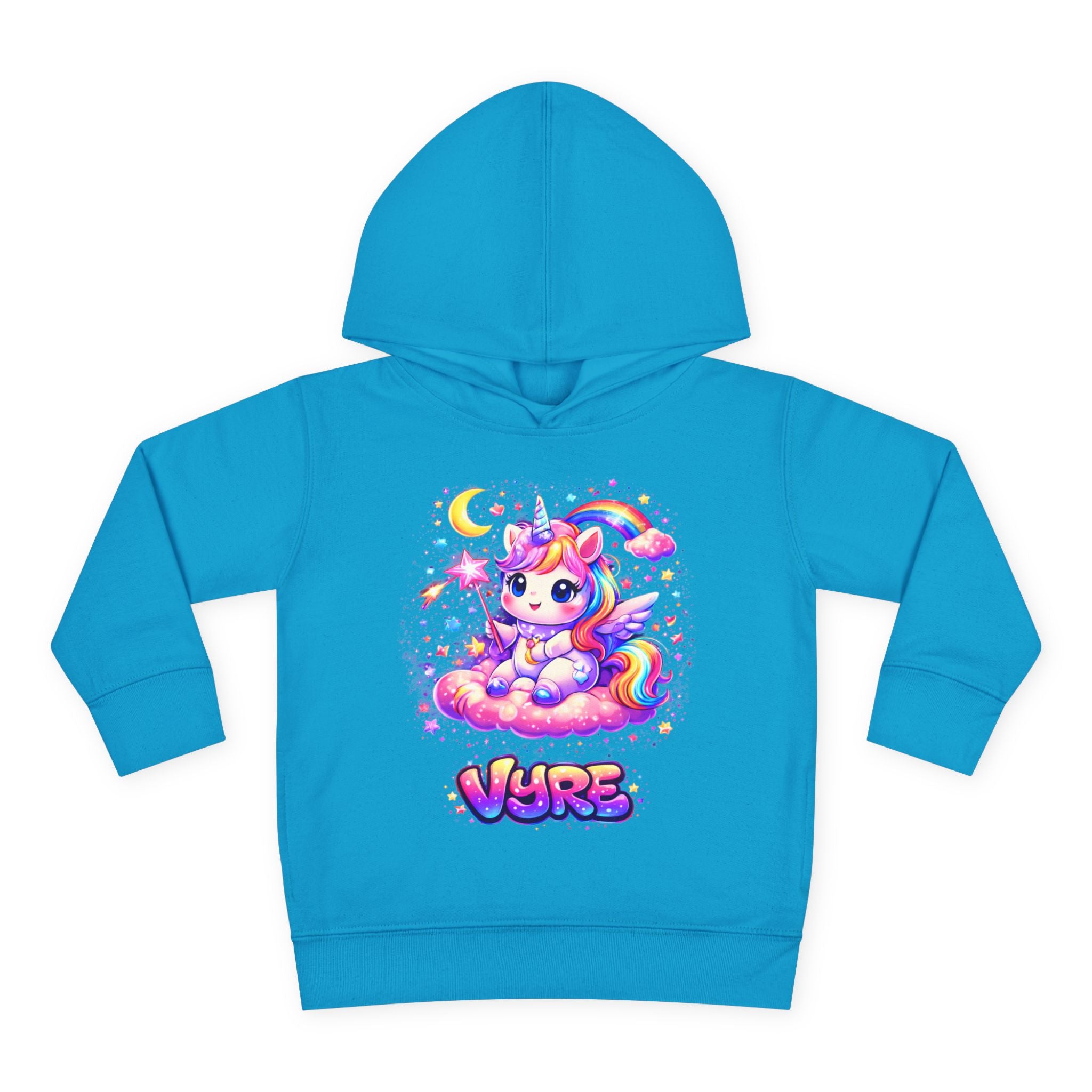 Cute Rainbow Unicorn Toddler Hoodie — "Vore" Graphic Pullover