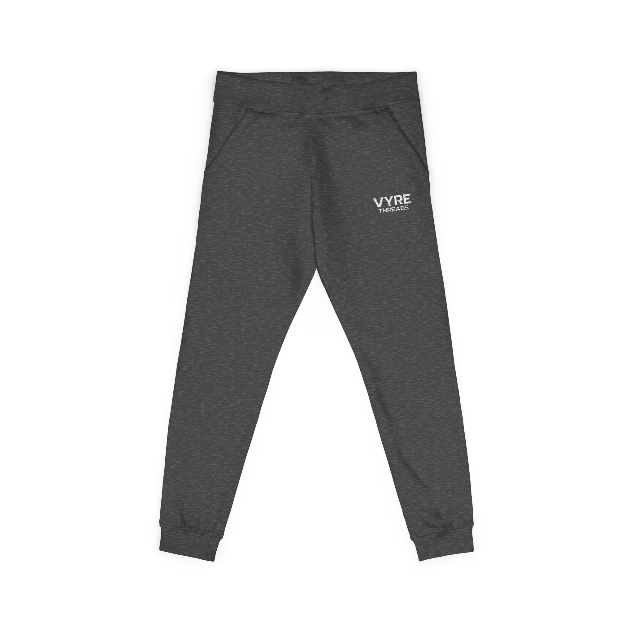 Embroidered VYRE Threads Fleece Sweatpants — Cozy Grey Joggers
