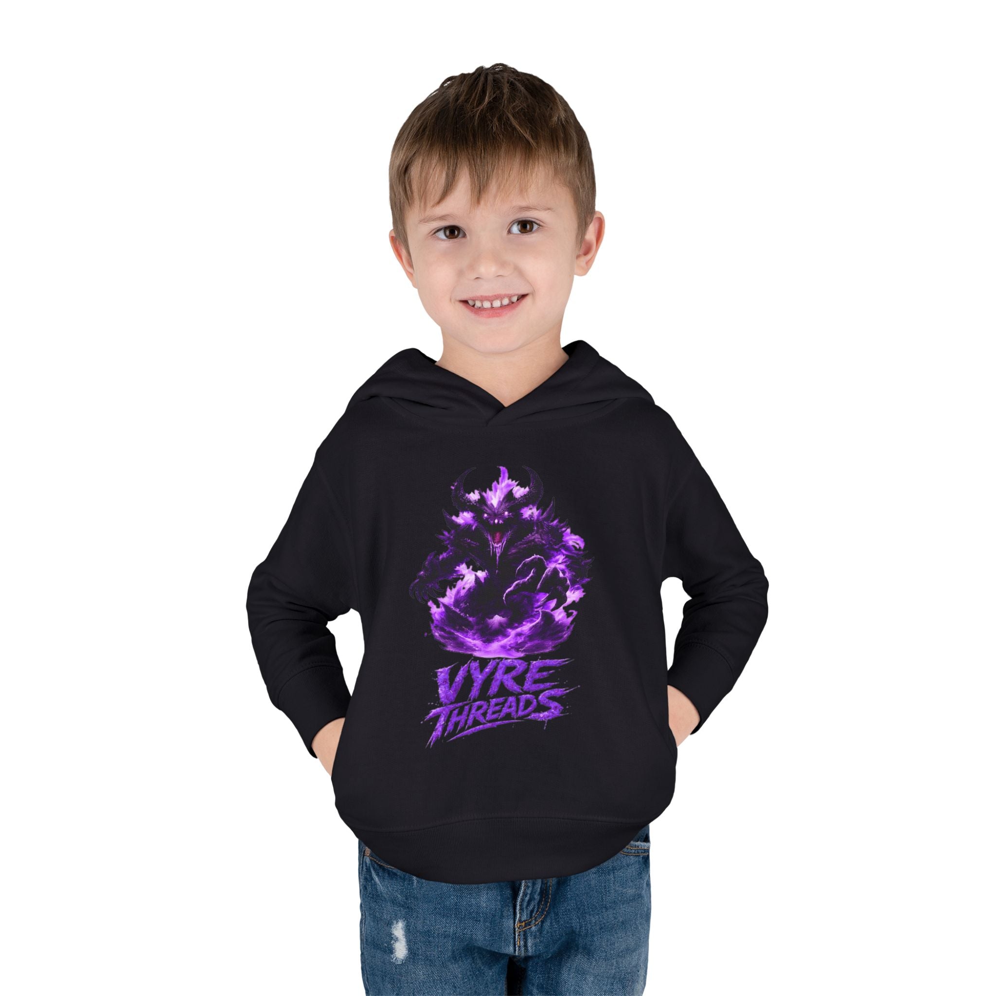 Toddler Hoodie — Purple Shadow Monster 'Vyre Threads' Graphic Pullover