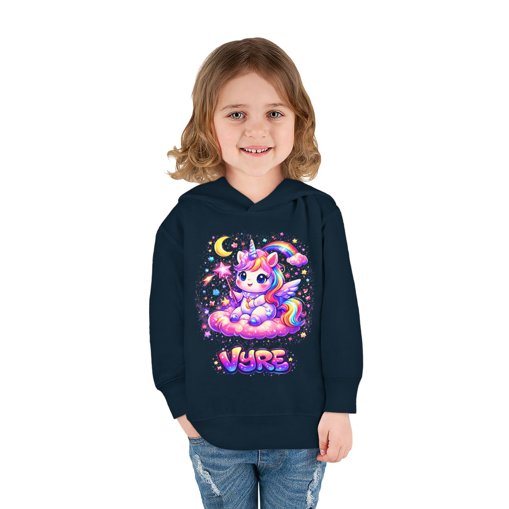 Cute Rainbow Unicorn Toddler Hoodie — "Vore" Graphic Pullover