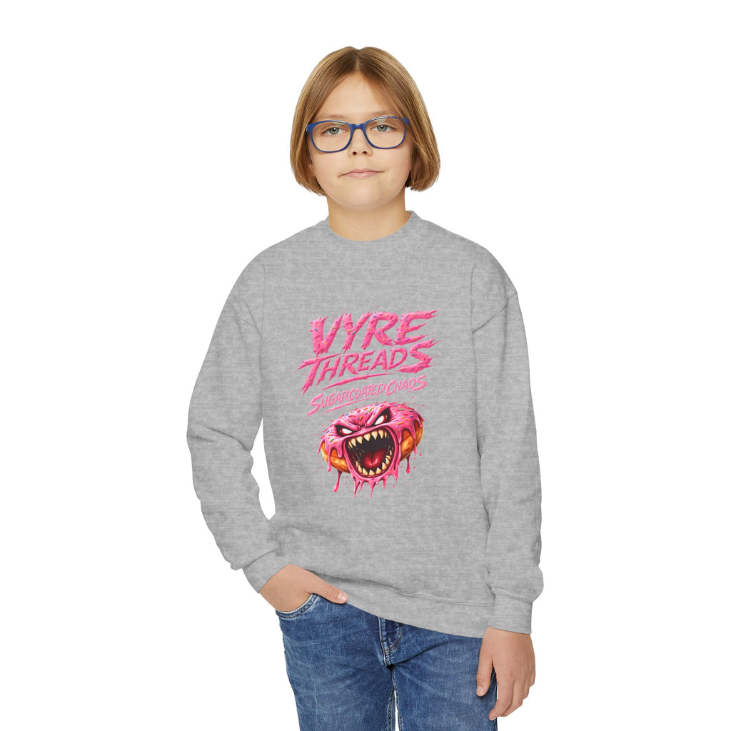 Vyre Threads Youth Crewneck Sweatshirt — Graphic Pink Monster Logo