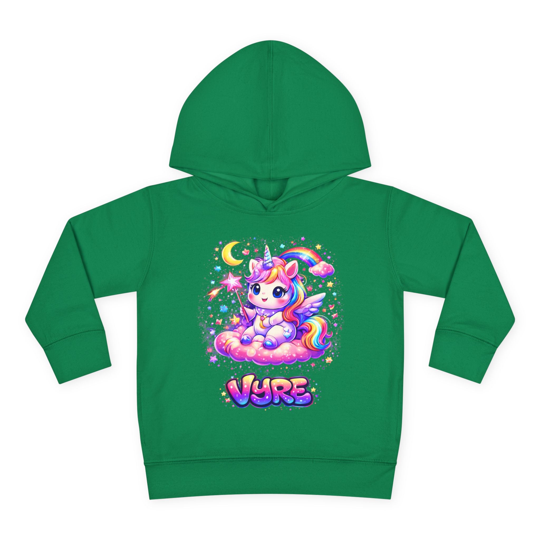 Cute Rainbow Unicorn Toddler Hoodie — "Vore" Graphic Pullover
