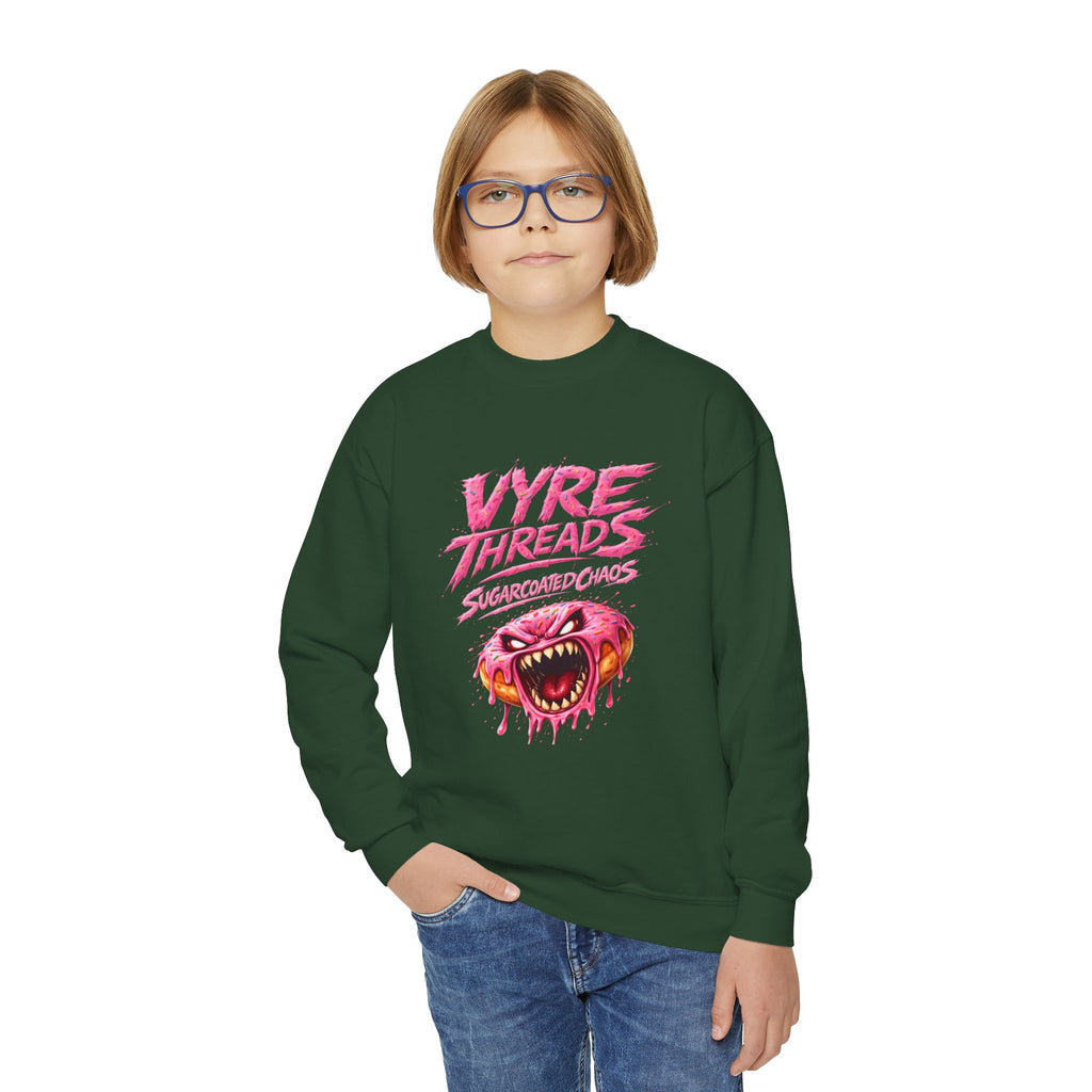 Vyre Threads Youth Crewneck Sweatshirt — Graphic Pink Monster Logo