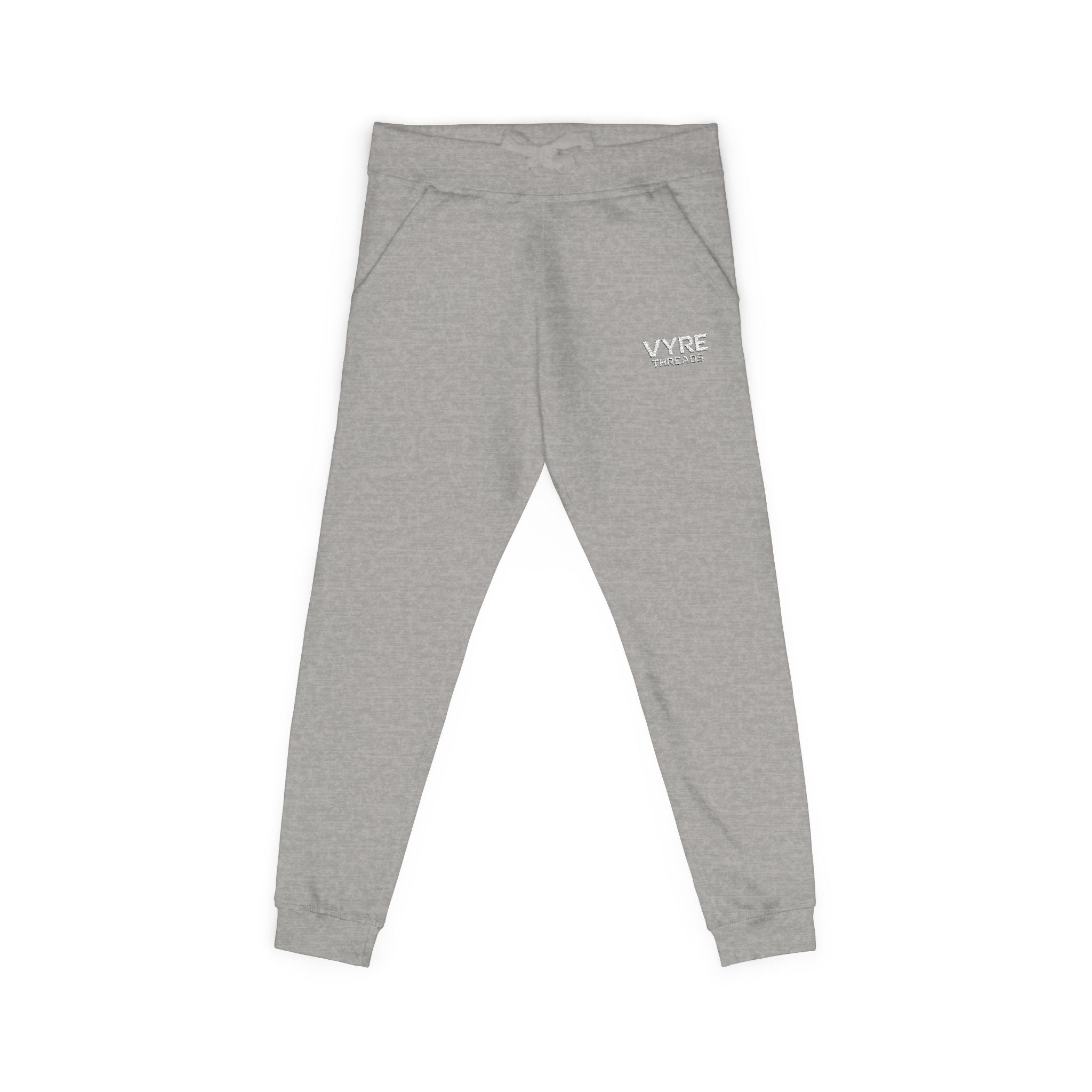 Embroidered VYRE Threads Fleece Sweatpants — Cozy Grey Joggers