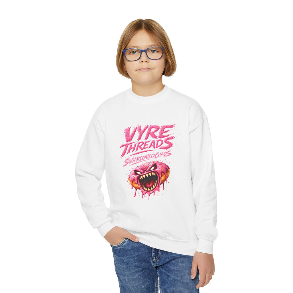 Vyre Threads Youth Crewneck Sweatshirt — Graphic Pink Monster Logo