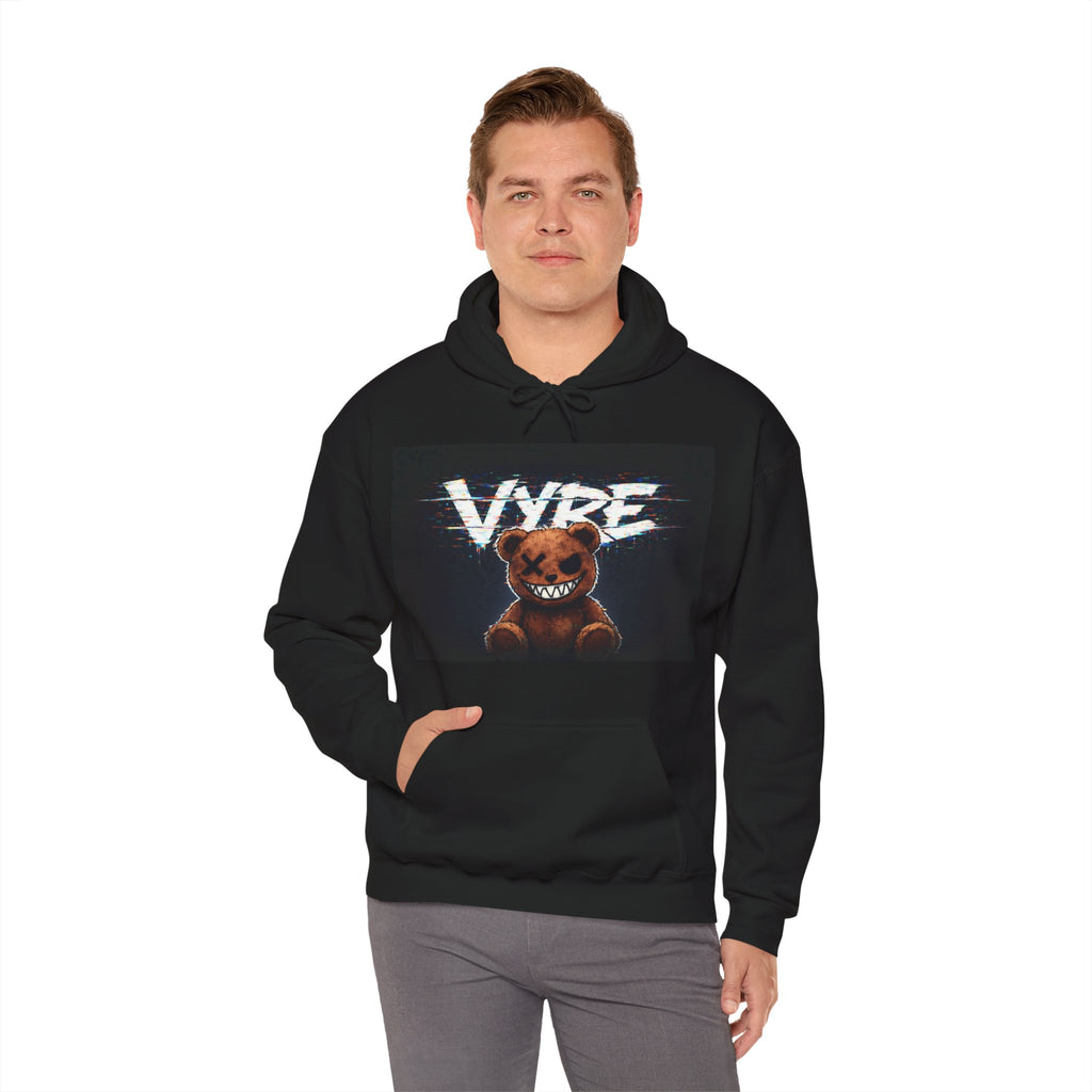 Psychotic Teddy Glitch Hoodie — Vyre Glitched Hype Sweatshirt