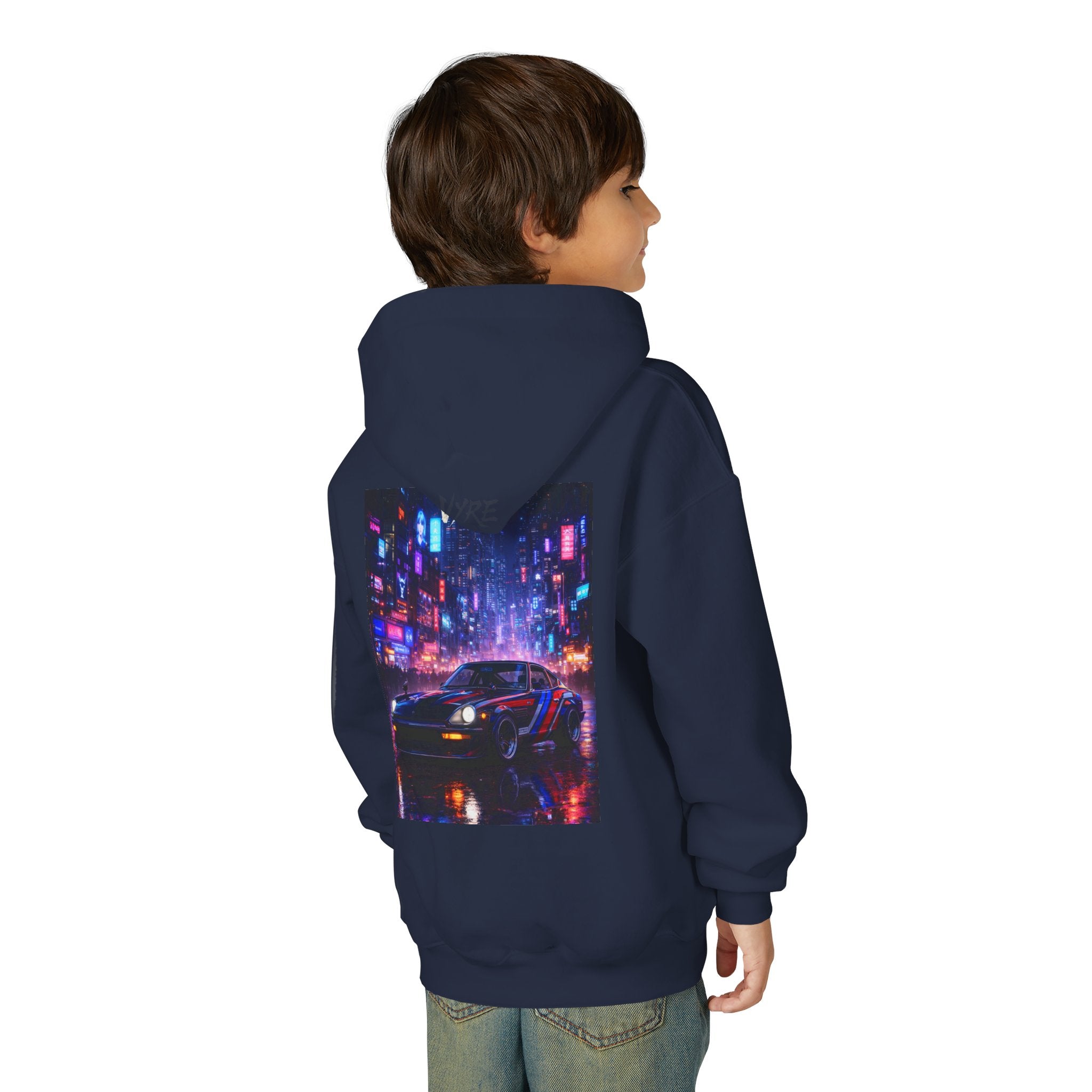 VYRE Cybercity Retro Kids Hoodie — Youth Cyberpunk Streetwear