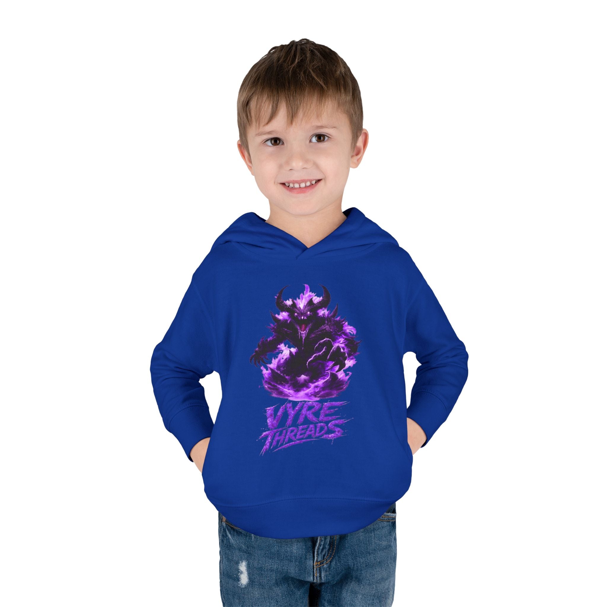 Toddler Hoodie — Purple Shadow Monster 'Vyre Threads' Graphic Pullover