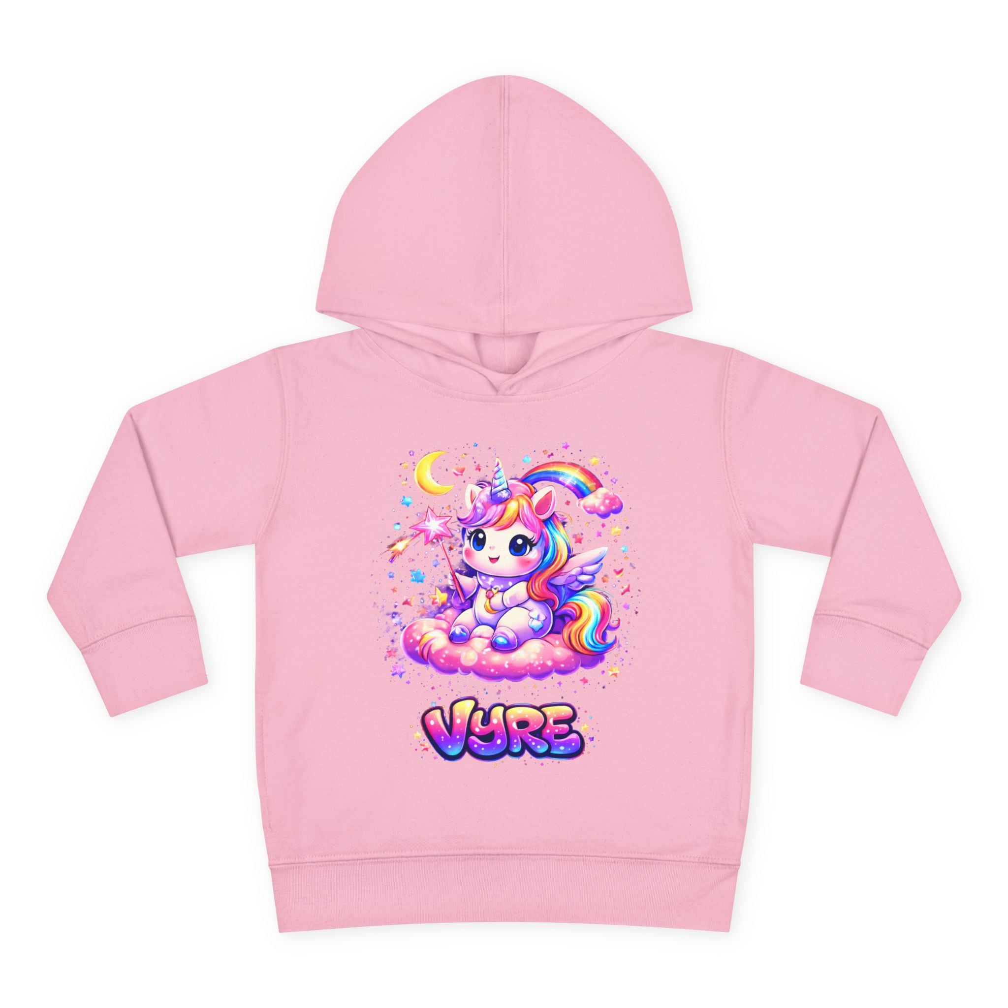 Cute Rainbow Unicorn Toddler Hoodie — "Vore" Graphic Pullover