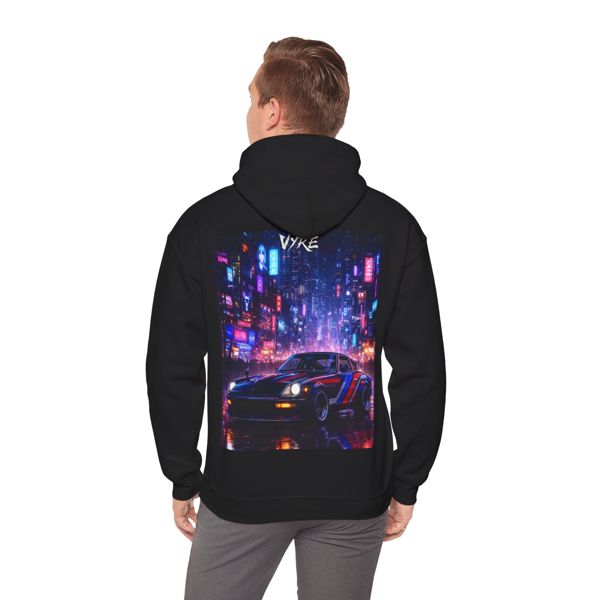 VYRE Cybercity Retro Hoodie — Hype Streetwear Cyberpunk Pullover