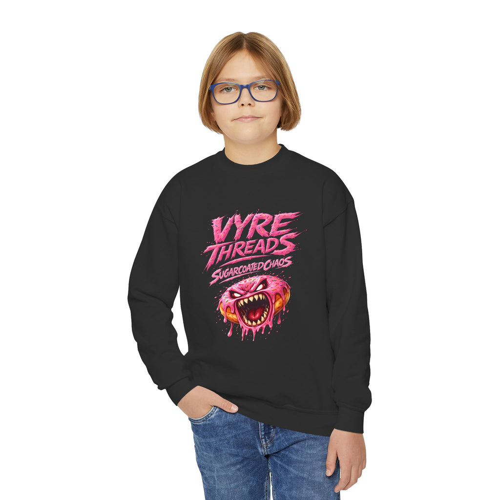 Vyre Threads Youth Crewneck Sweatshirt — Graphic Pink Monster Logo