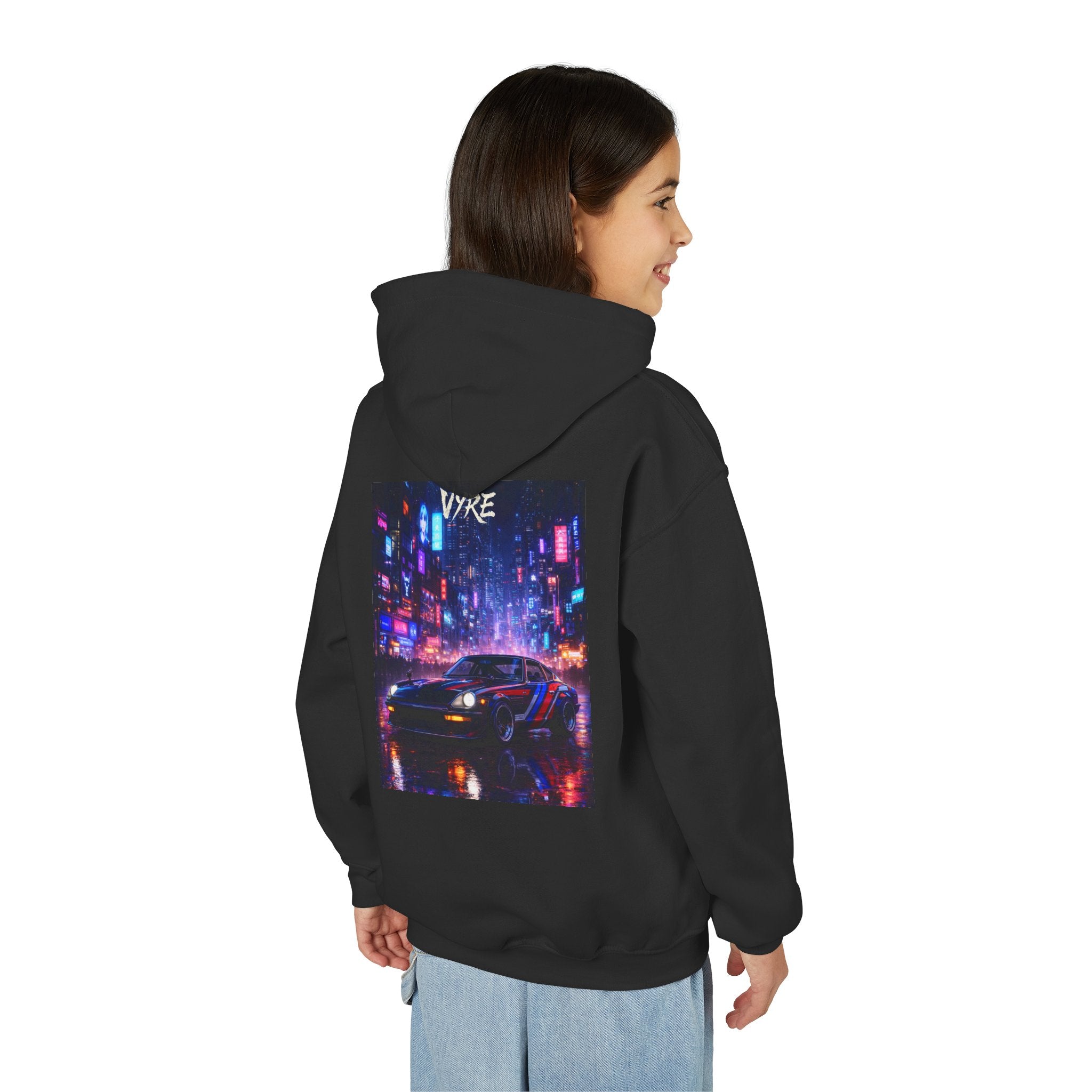 VYRE Cybercity Retro Kids Hoodie — Youth Cyberpunk Streetwear