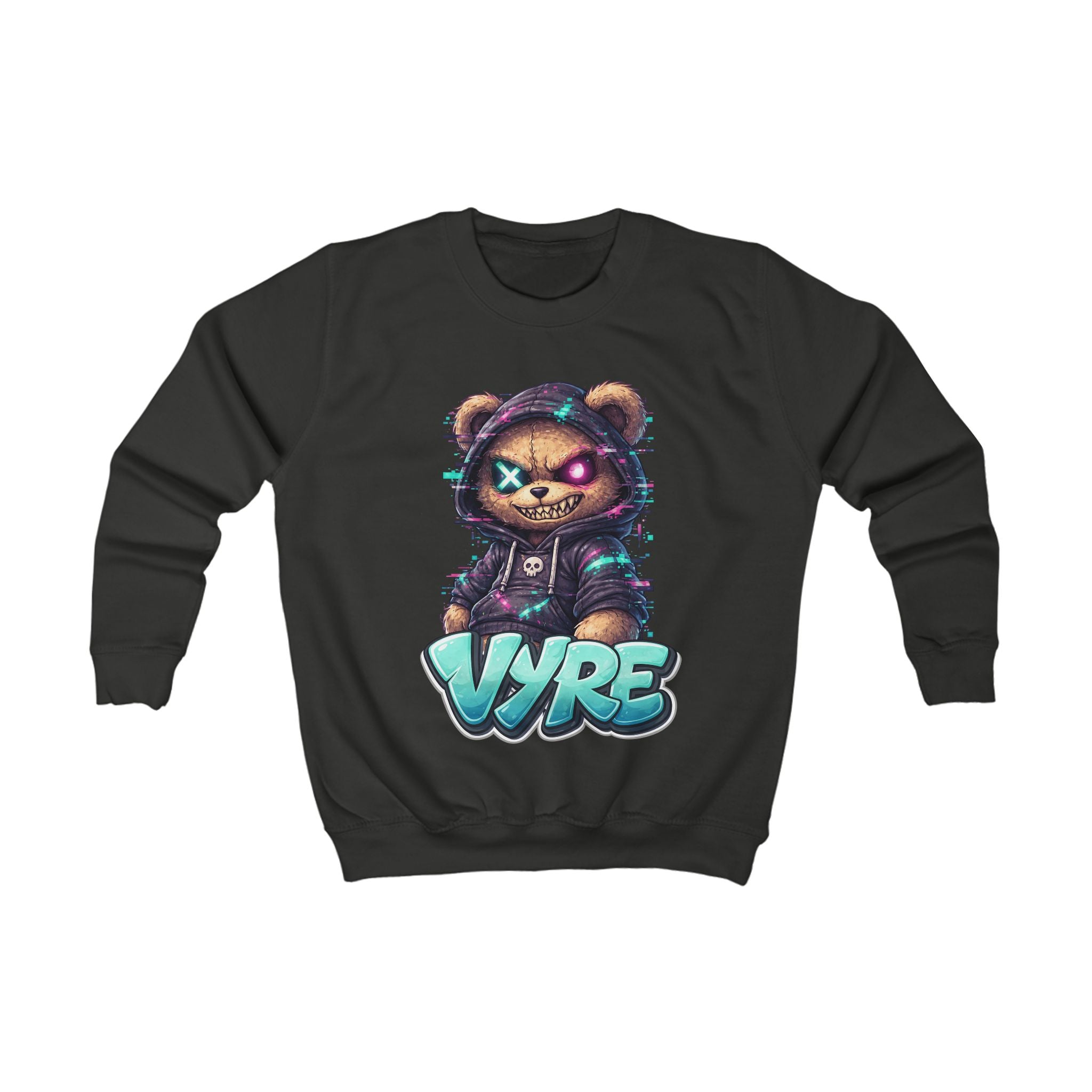 Kids Glitched Teddy Sweatshirt — VYRE Luxury Hype Streetwear