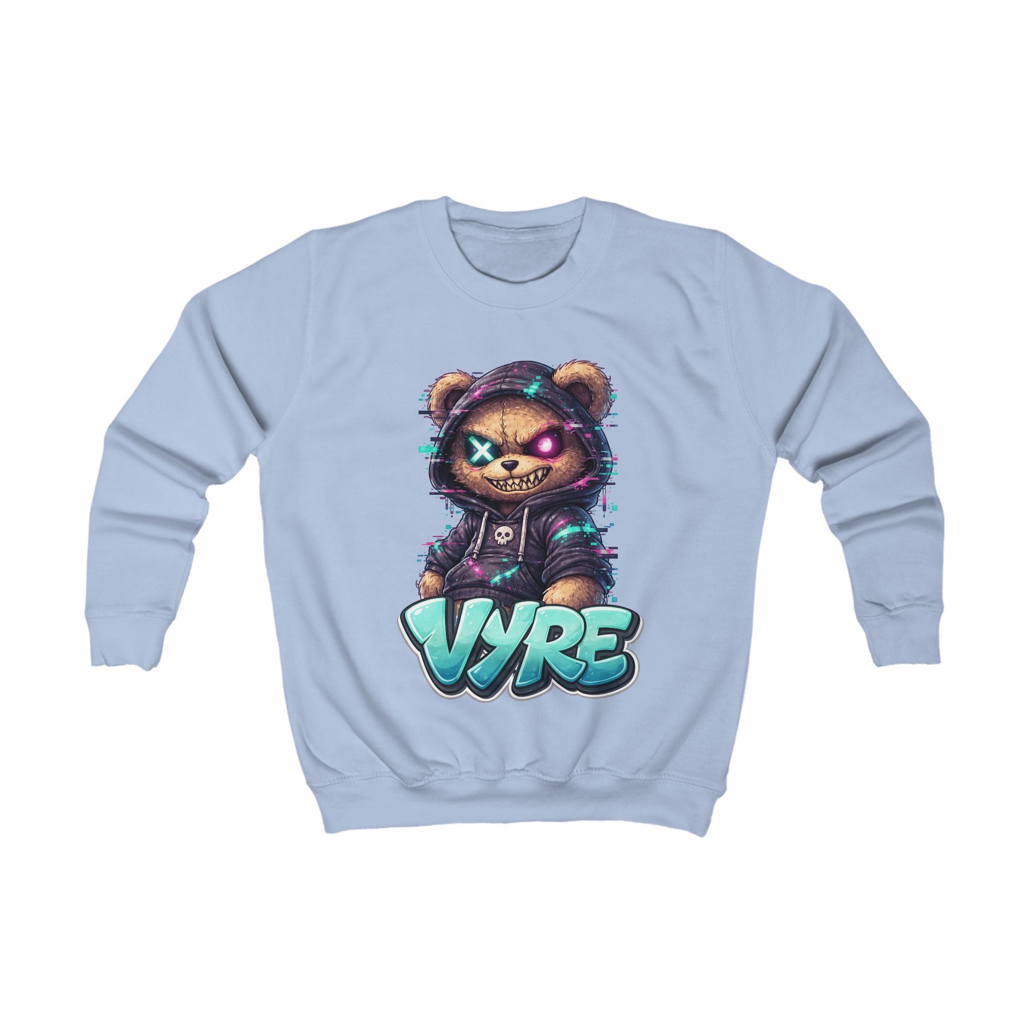 Kids Glitched Teddy Sweatshirt — VYRE Luxury Hype Streetwear