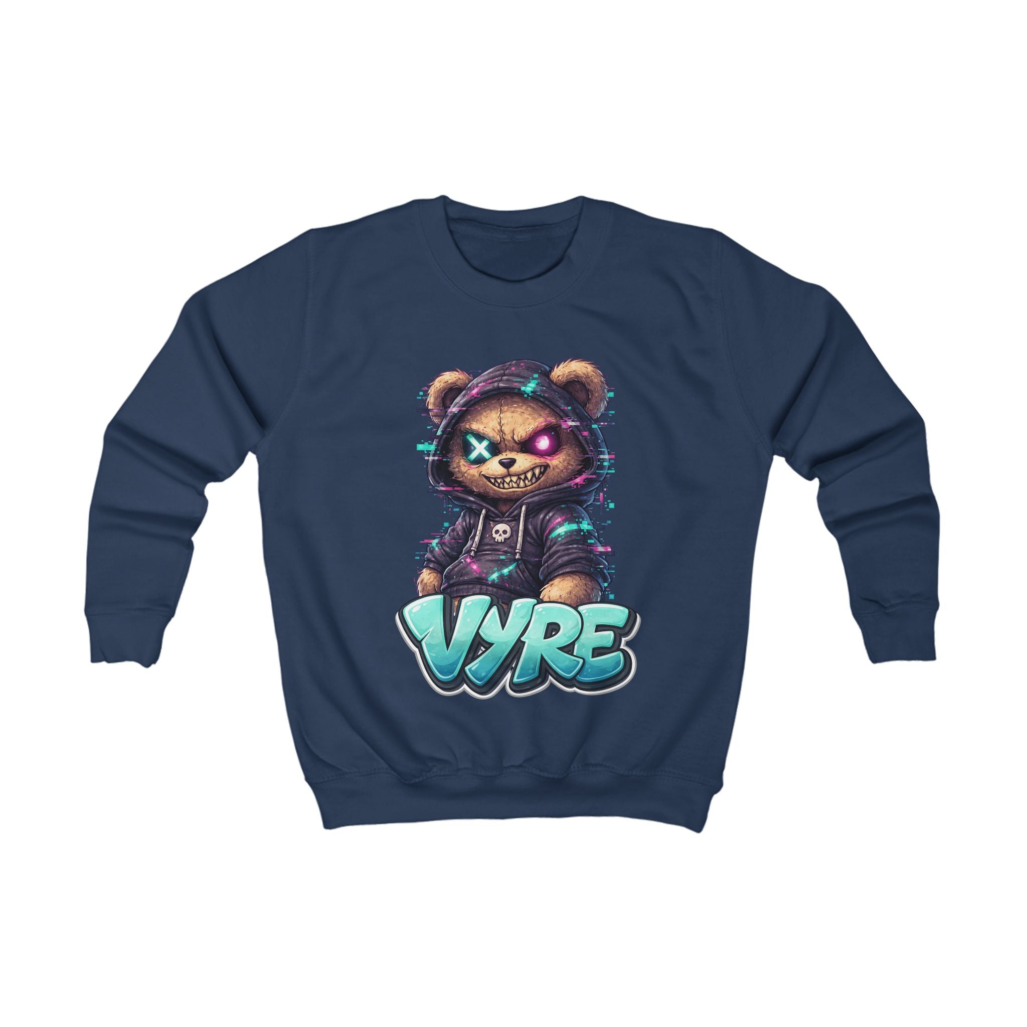 Kids Glitched Teddy Sweatshirt — VYRE Luxury Hype Streetwear