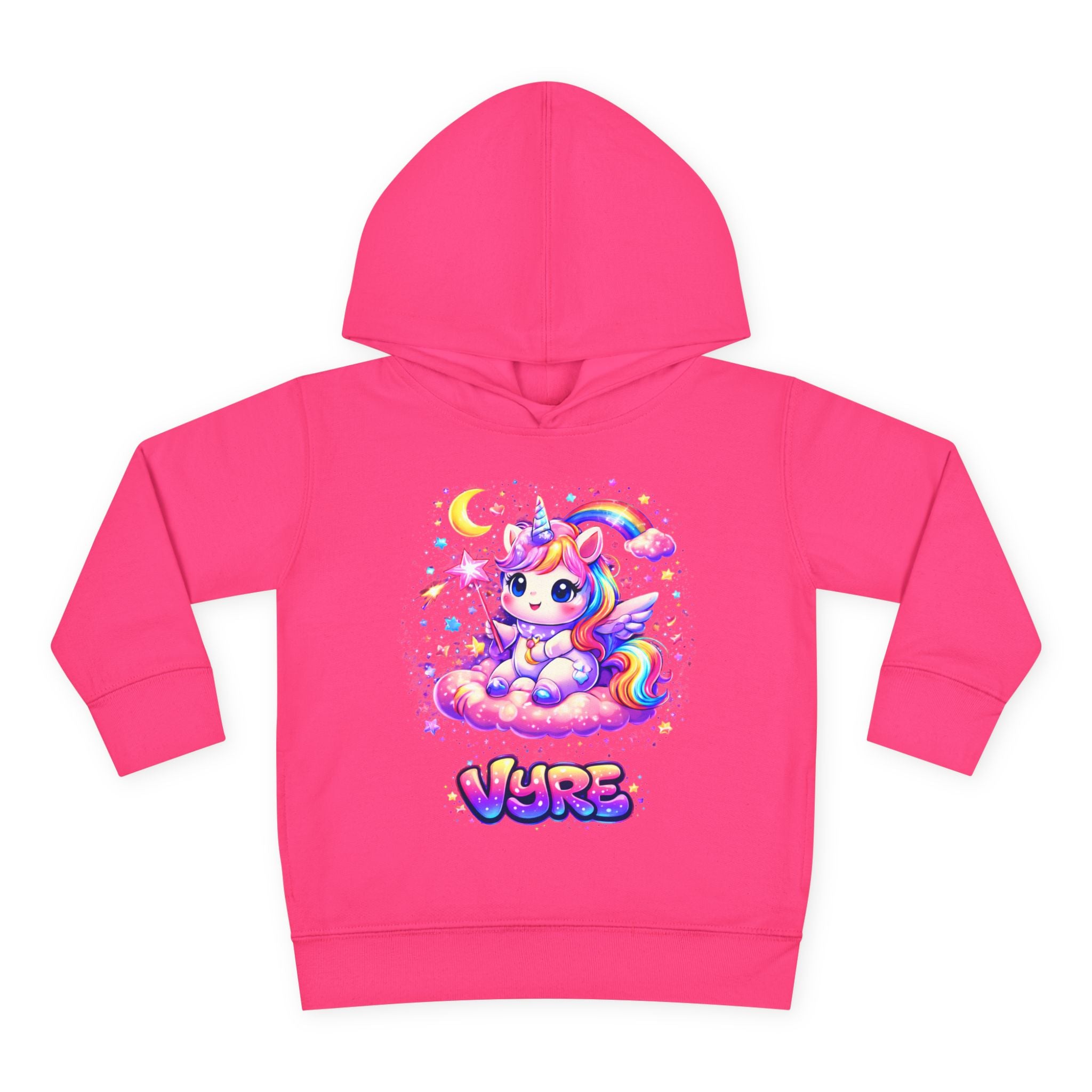 Cute Rainbow Unicorn Toddler Hoodie — "Vore" Graphic Pullover