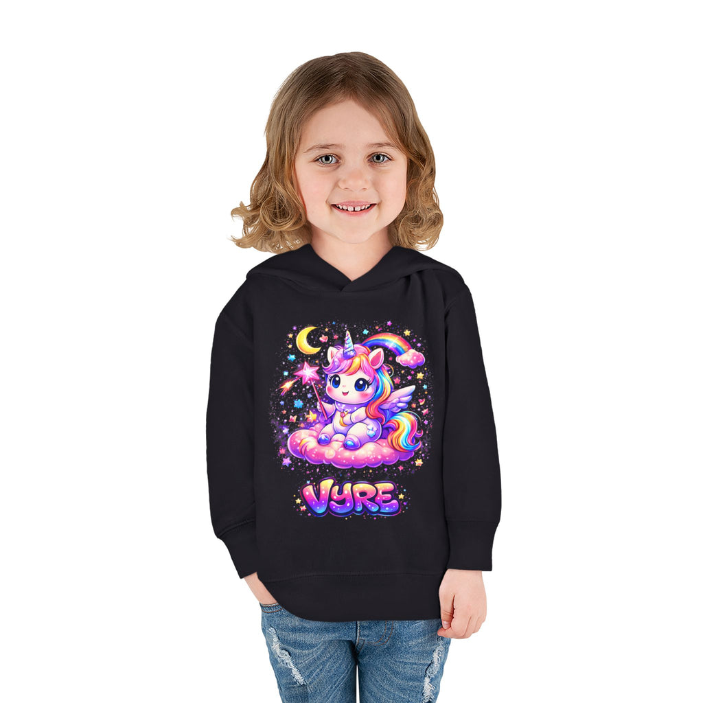 Cute Rainbow Unicorn Toddler Hoodie — "Vore" Graphic Pullover