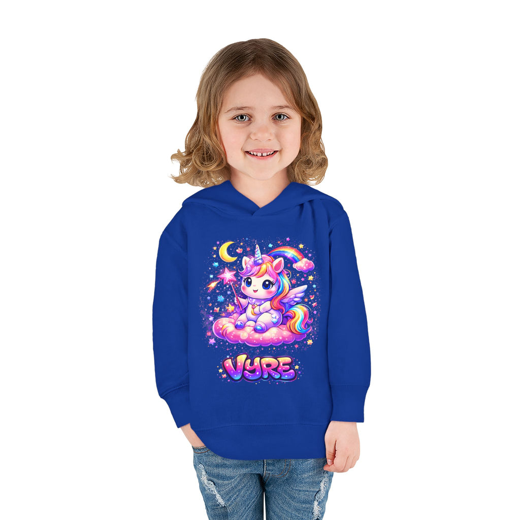 Cute Rainbow Unicorn Toddler Hoodie — "Vore" Graphic Pullover