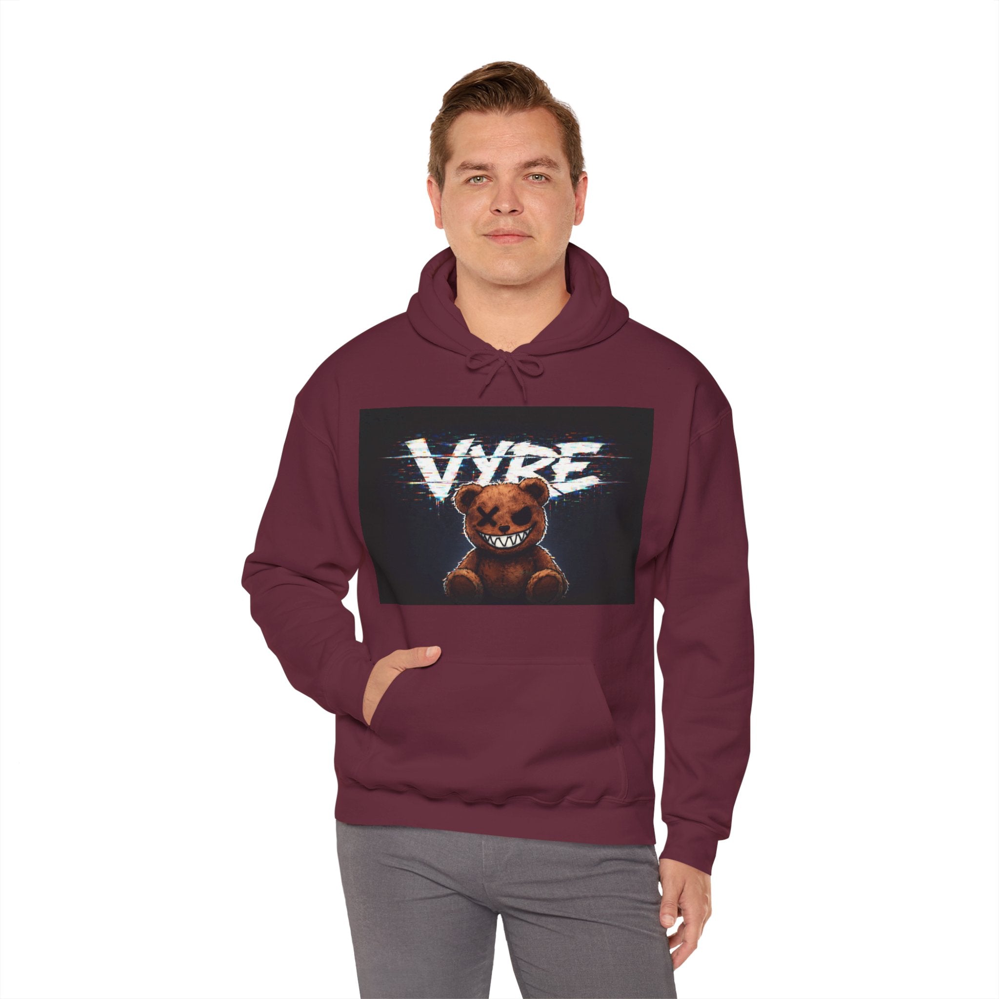 Psychotic Teddy Glitch Hoodie — Vyre Glitched Hype Sweatshirt