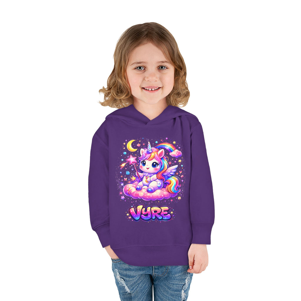 Cute Rainbow Unicorn Toddler Hoodie — "Vore" Graphic Pullover